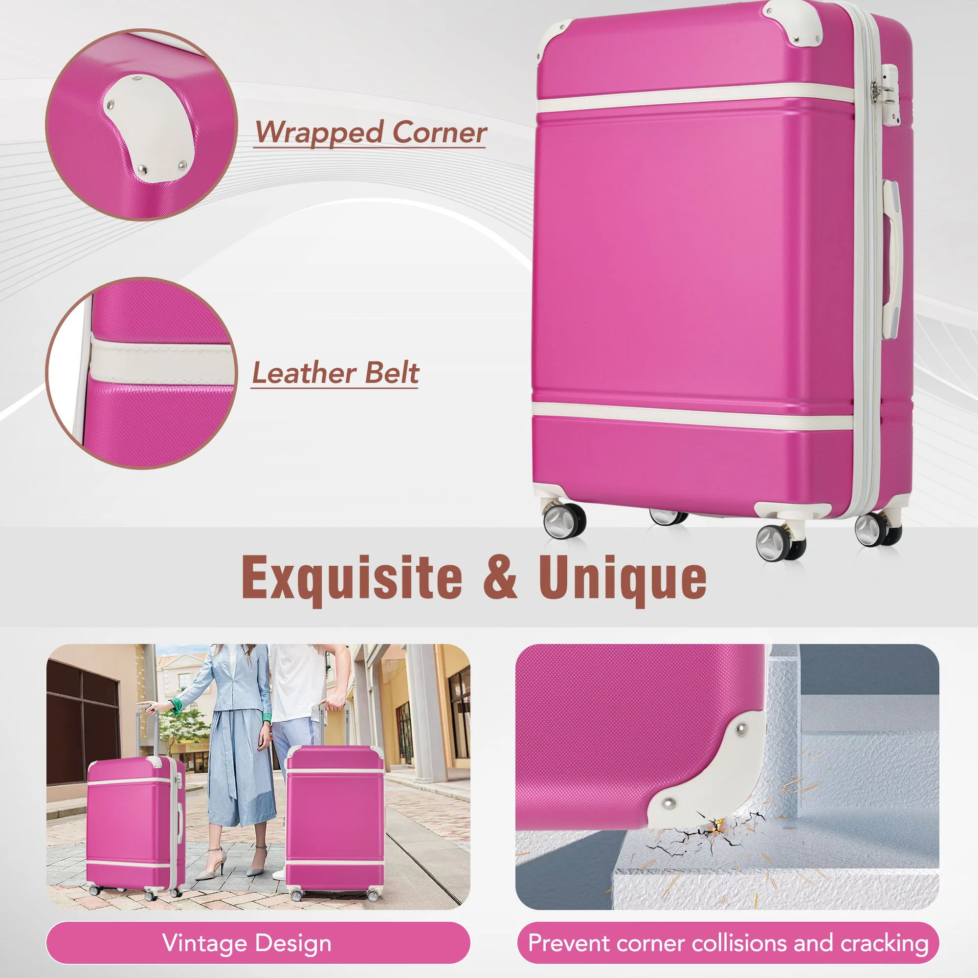 Hardshell Luggage Sets 4 Pieces 20" / 24" / 28" and Cosmetic Case - Image 13