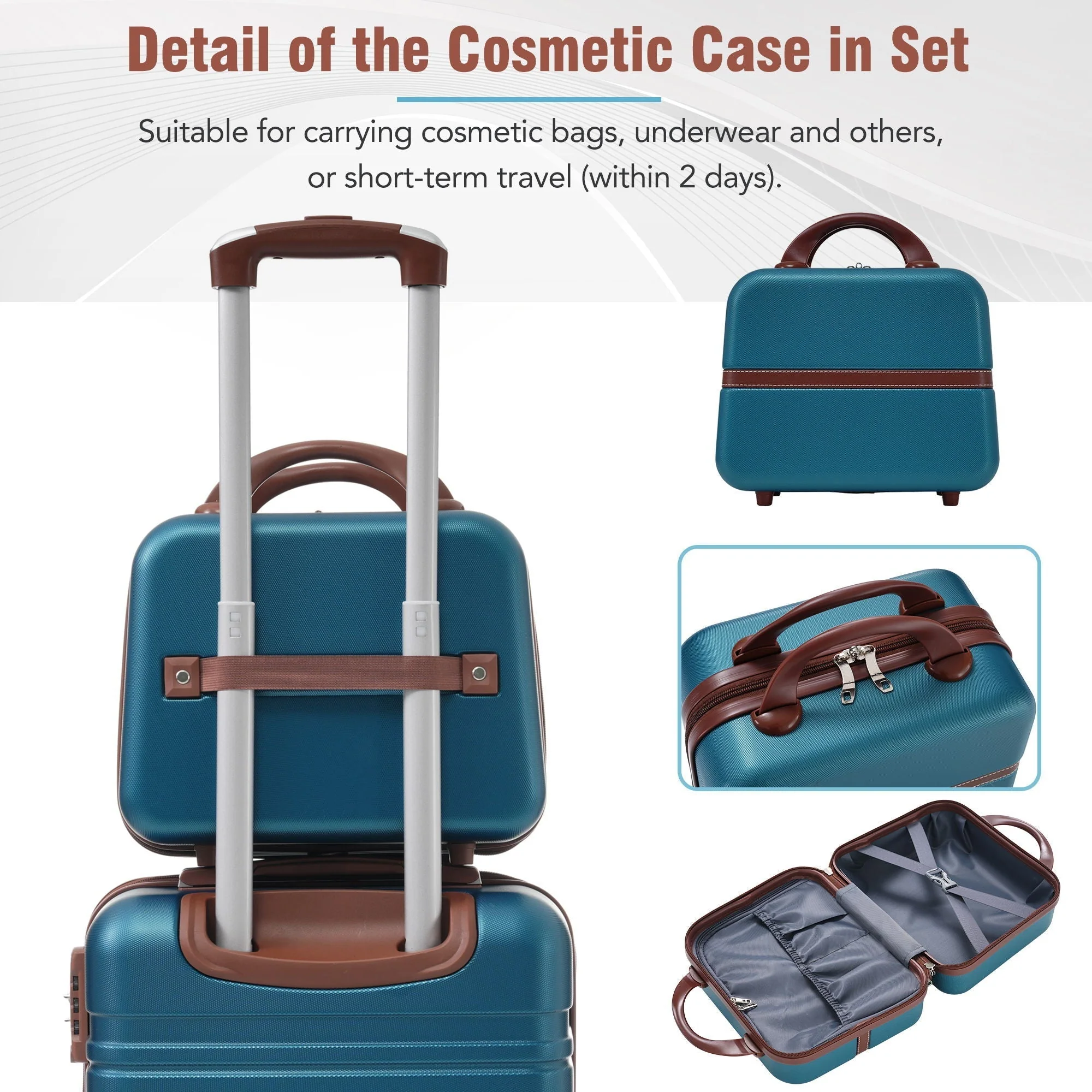 Hardshell Luggage Sets 4 Pieces 20" / 24" / 28" and Cosmetic Case - Image 15