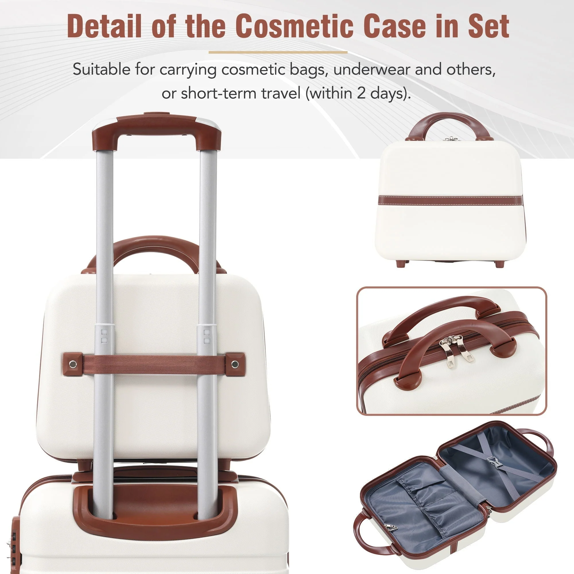 Hardshell Luggage Sets 4 Pieces 20" / 24" / 28" and Cosmetic Case - Image 16