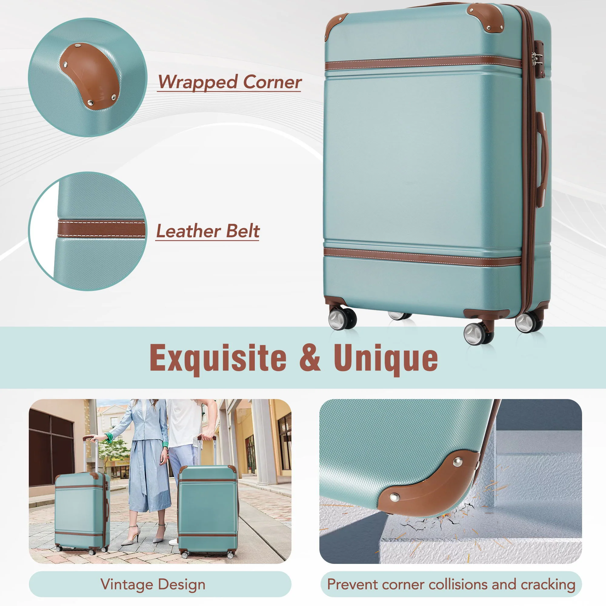 Hardshell Luggage Sets 4 Pieces 20" / 24" / 28" and Cosmetic Case - Image 20