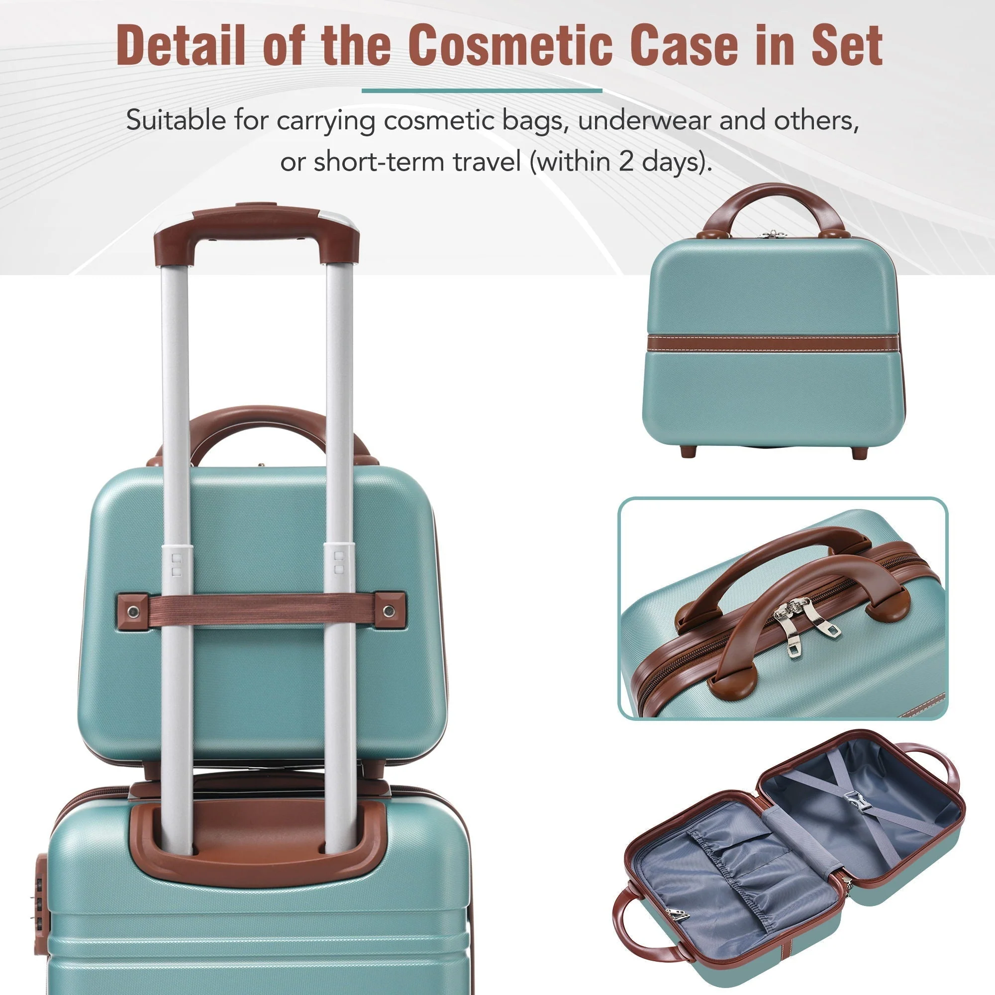 Hardshell Luggage Sets 4 Pieces 20" / 24" / 28" and Cosmetic Case - Image 27