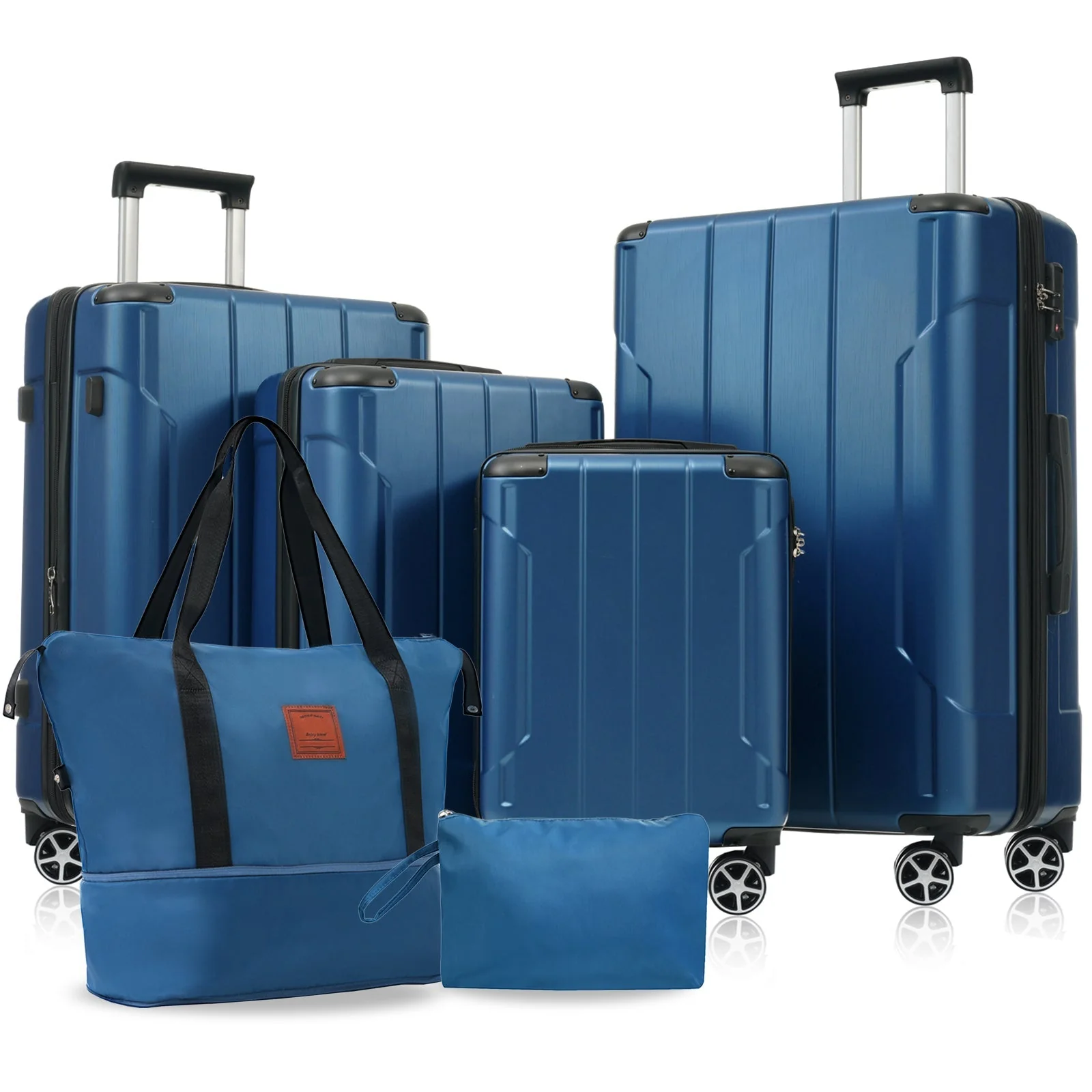 Hardshell Luggage Sets 6 Piece Suitcase Set Blue - Image 2