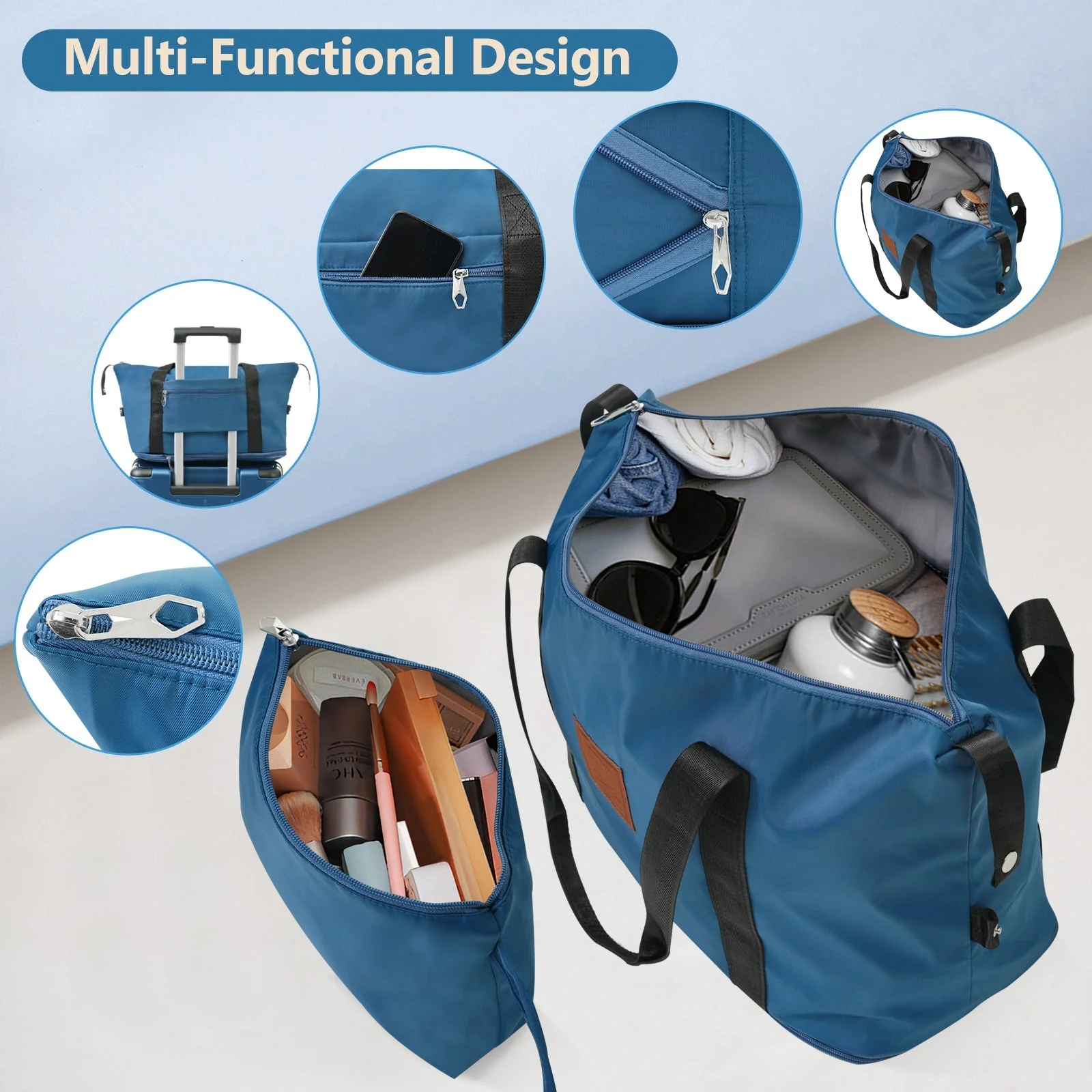 Hardshell Luggage Sets 6 Piece Suitcase Set Blue - Image 7