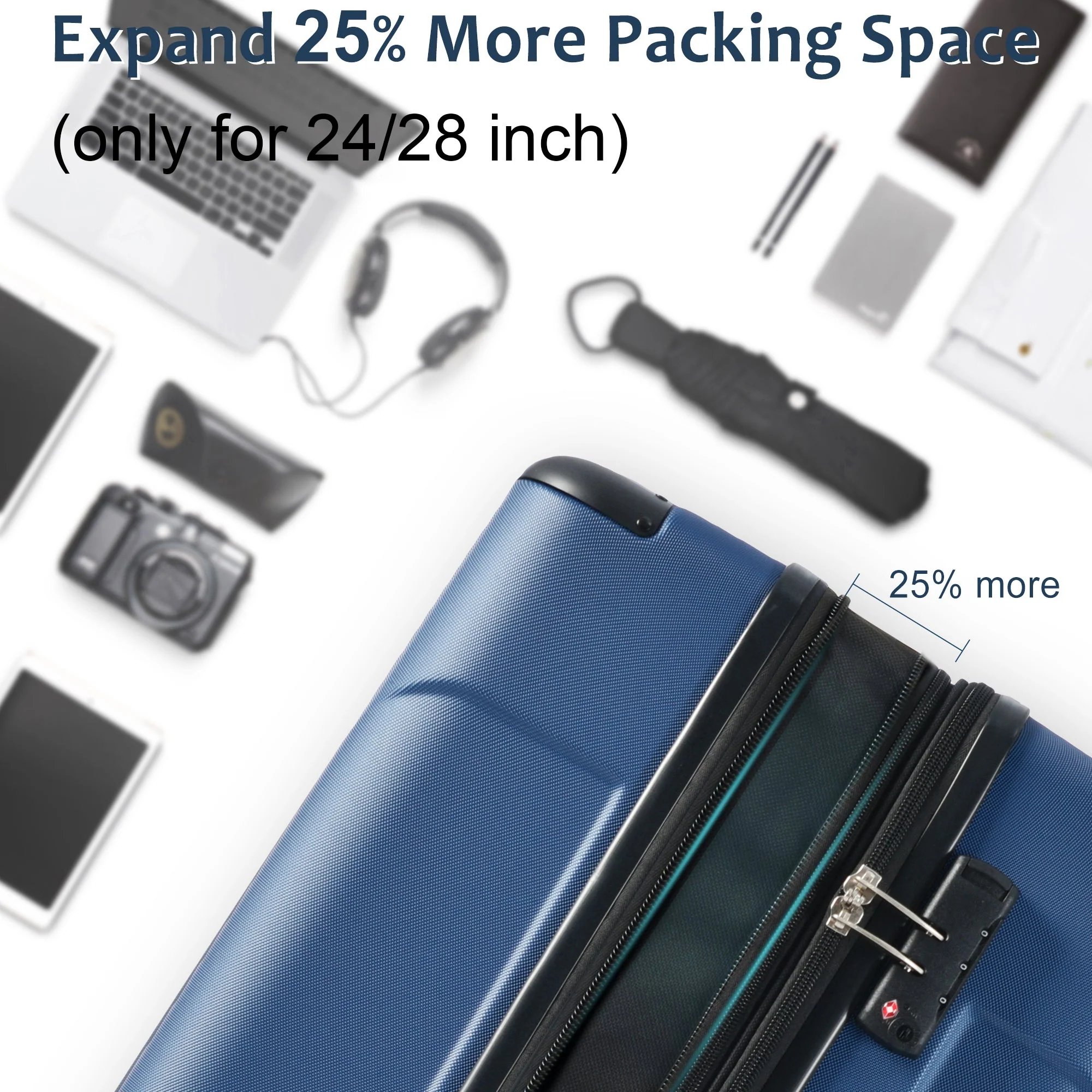 Hardshell Luggage Sets 6 Piece Suitcase Set Blue - Image 8