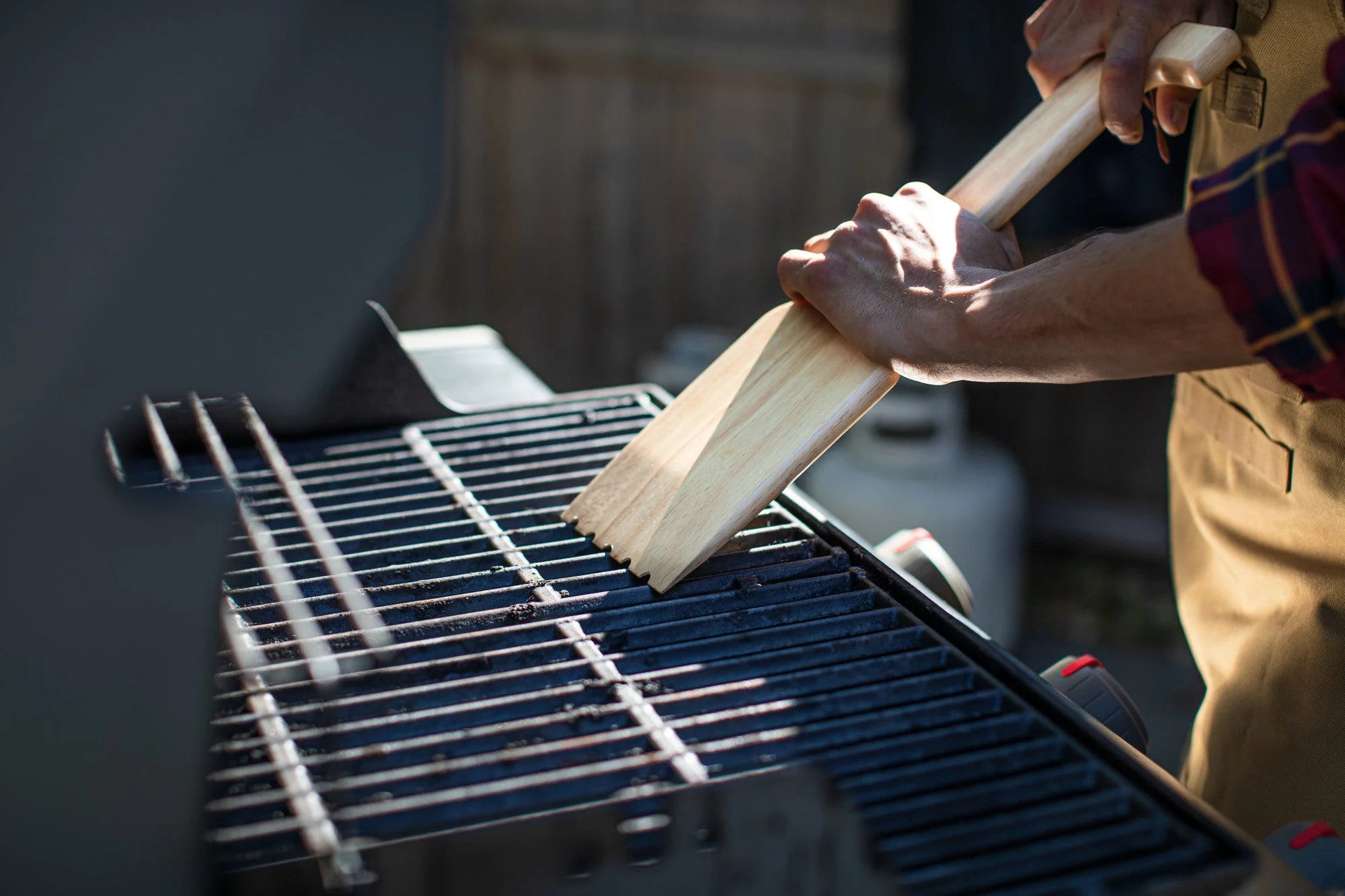 Hardwood BBQ Grill Scraper with Bottle Opener - Image 4