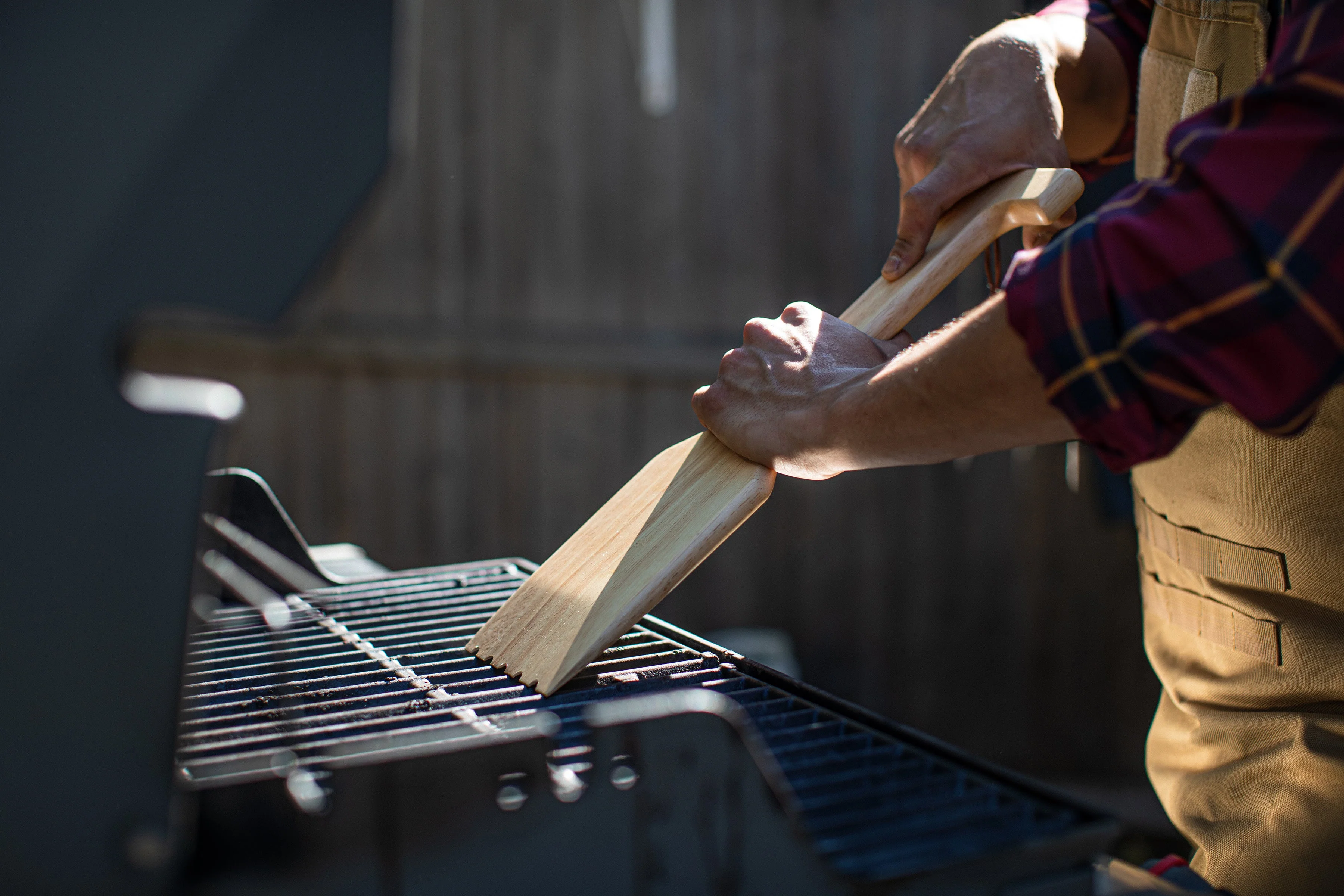 Hardwood BBQ Grill Scraper with Bottle Opener - Image 9