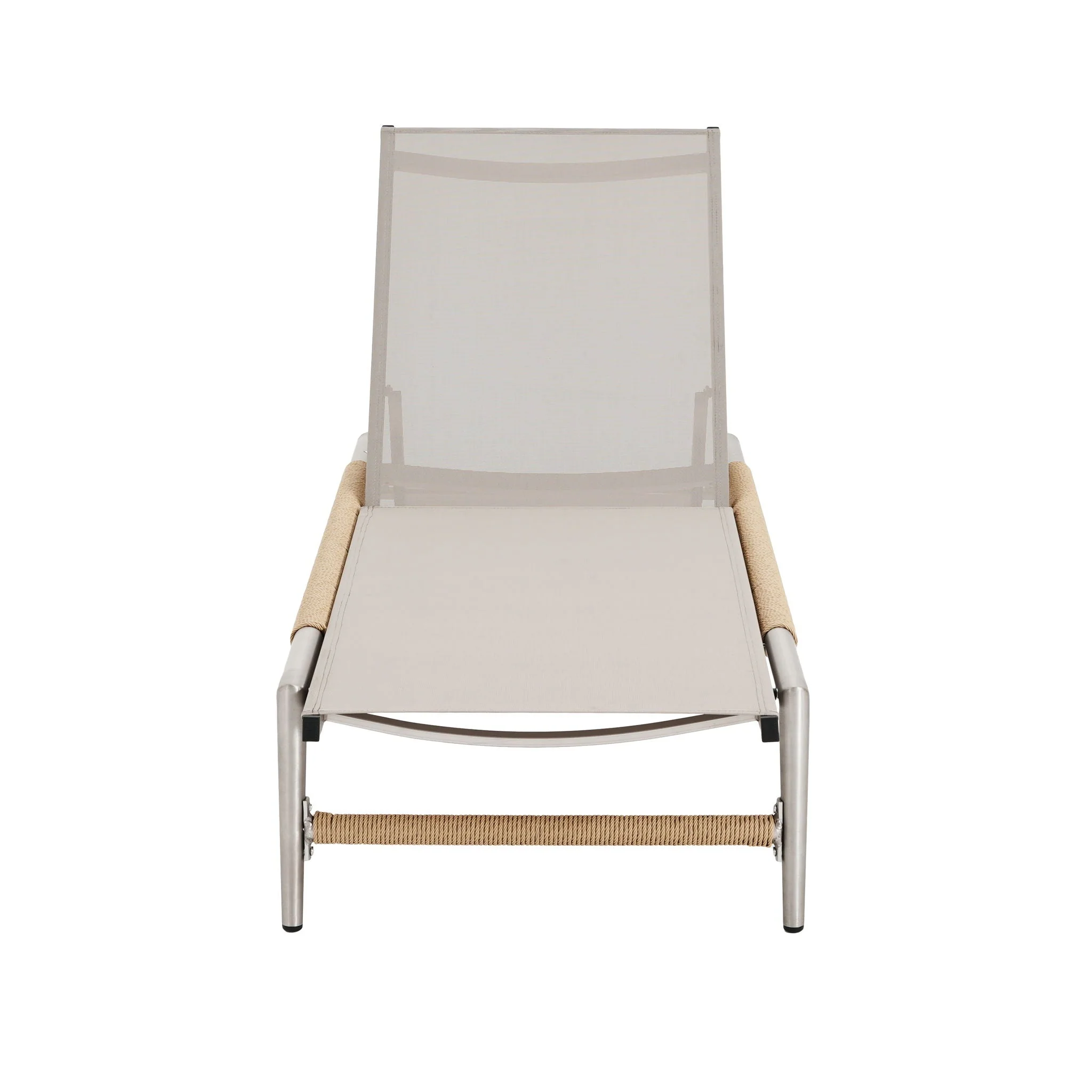 Hargrove Outdoor Aluminum Chaise Lounge with Mesh Seat - Image 2