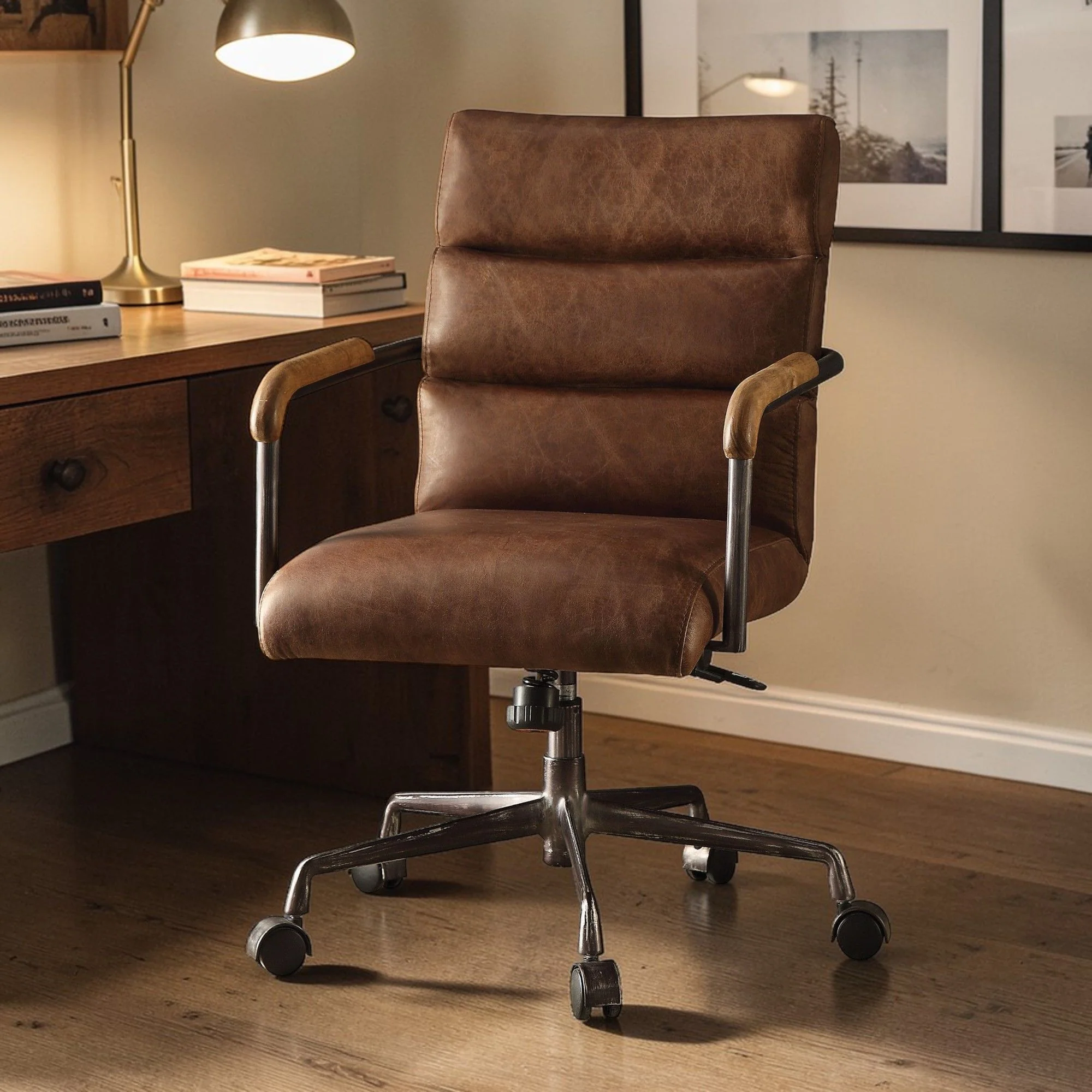 Harith - Retro Top Grain Office Chair - Image 11
