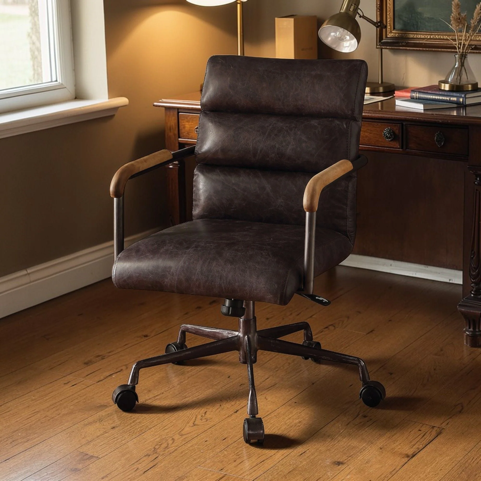 Harith - Retro Top Grain Office Chair - Image 7
