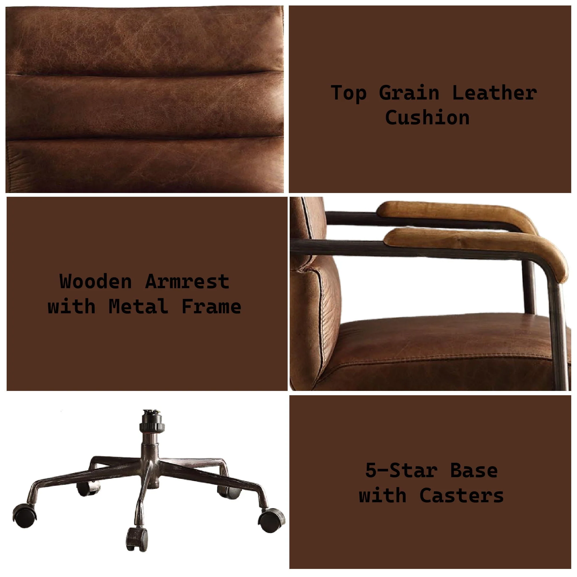 Harith - Retro Top Grain Office Chair - Image 9