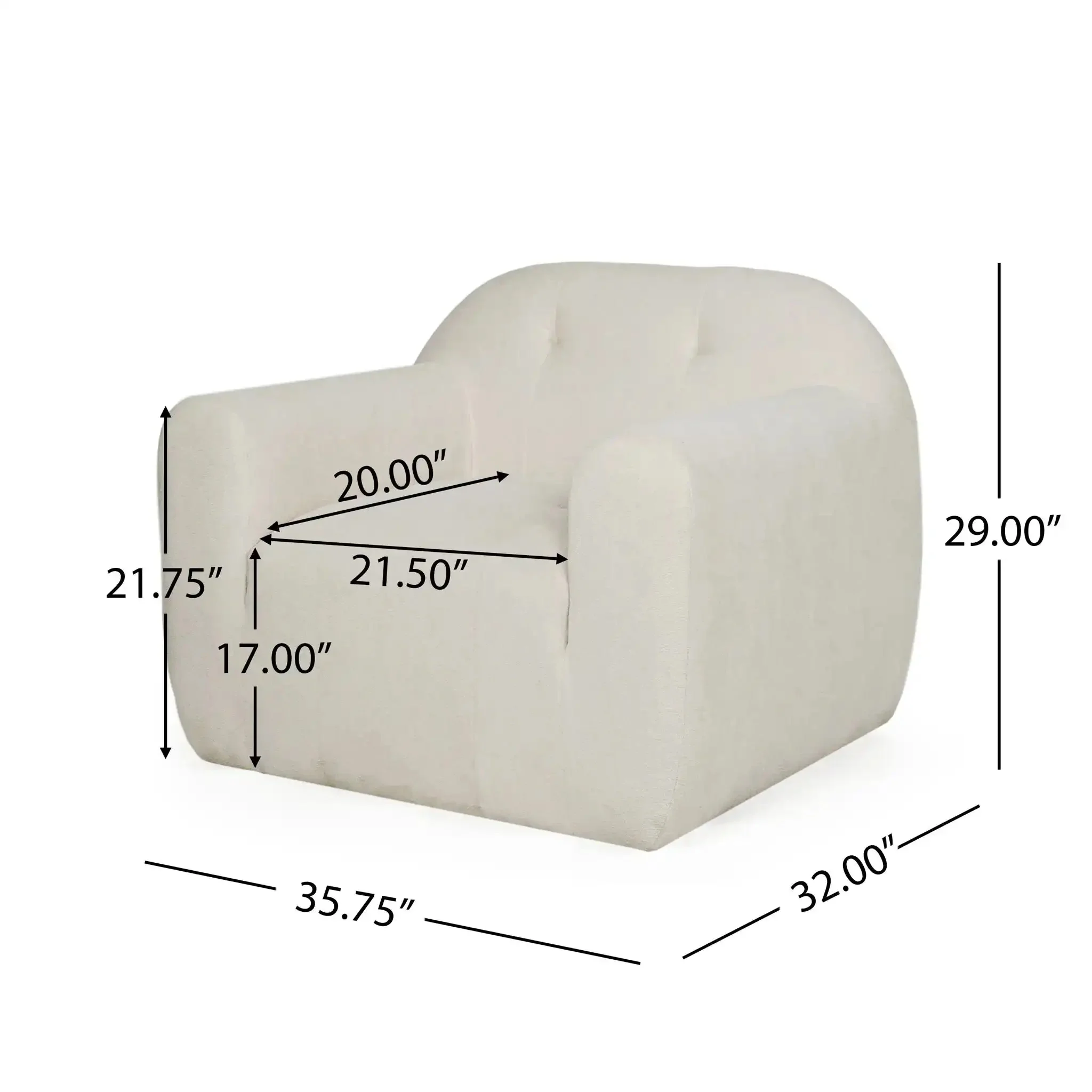 Harmonara - Boucle Upholstered Club Chair With Blind Tufting - Image 4