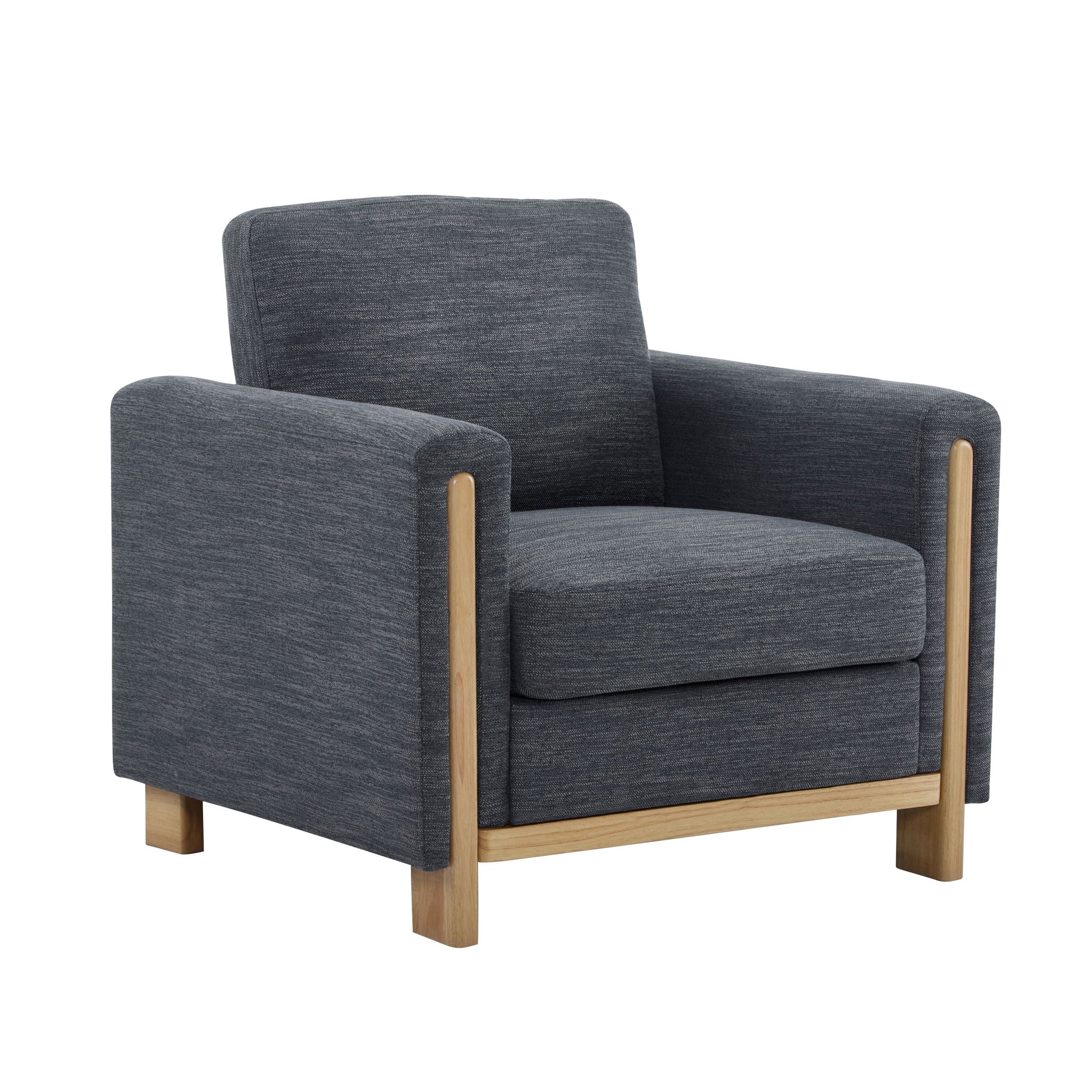 Harmonia - Classic Fabric Upholstered Armchair With Rubber Wood Frame - Image 2