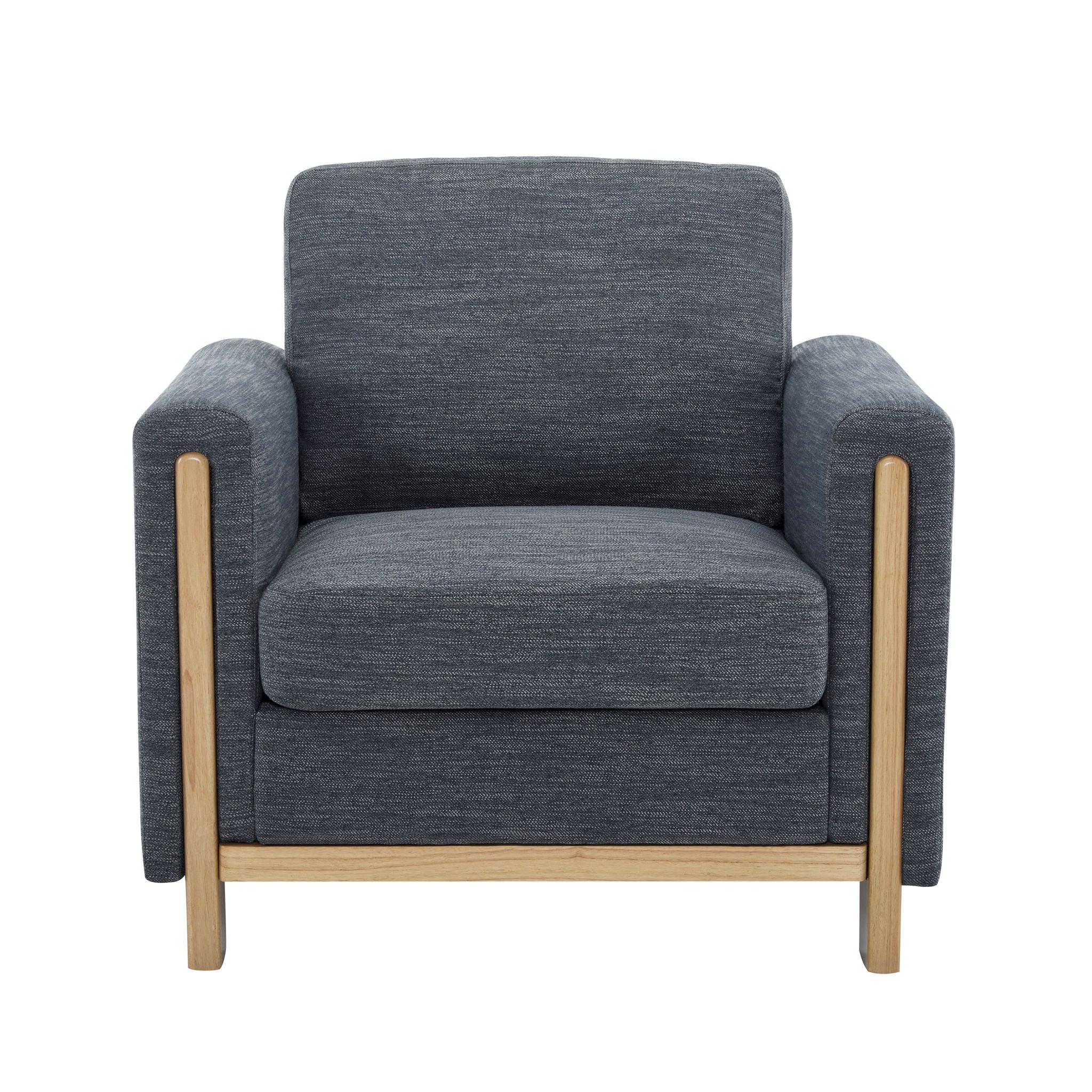 Harmonia - Classic Fabric Upholstered Armchair With Rubber Wood Frame - Image 5