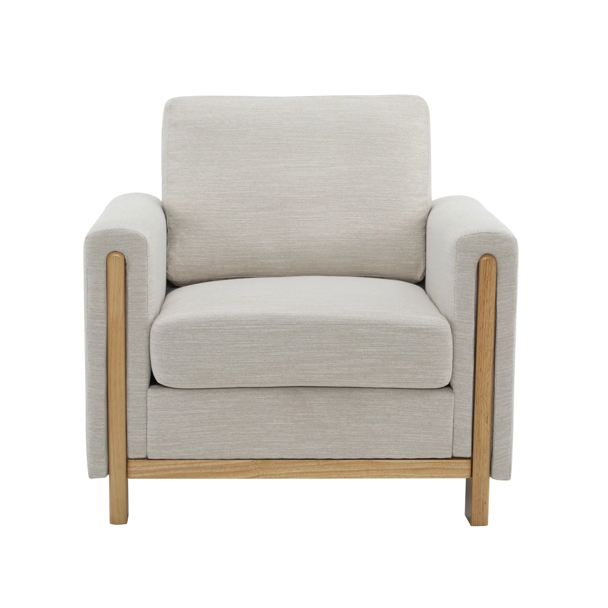 Harmonia - Classic Fabric Upholstered Armchair With Rubber Wood Frame - Image 7