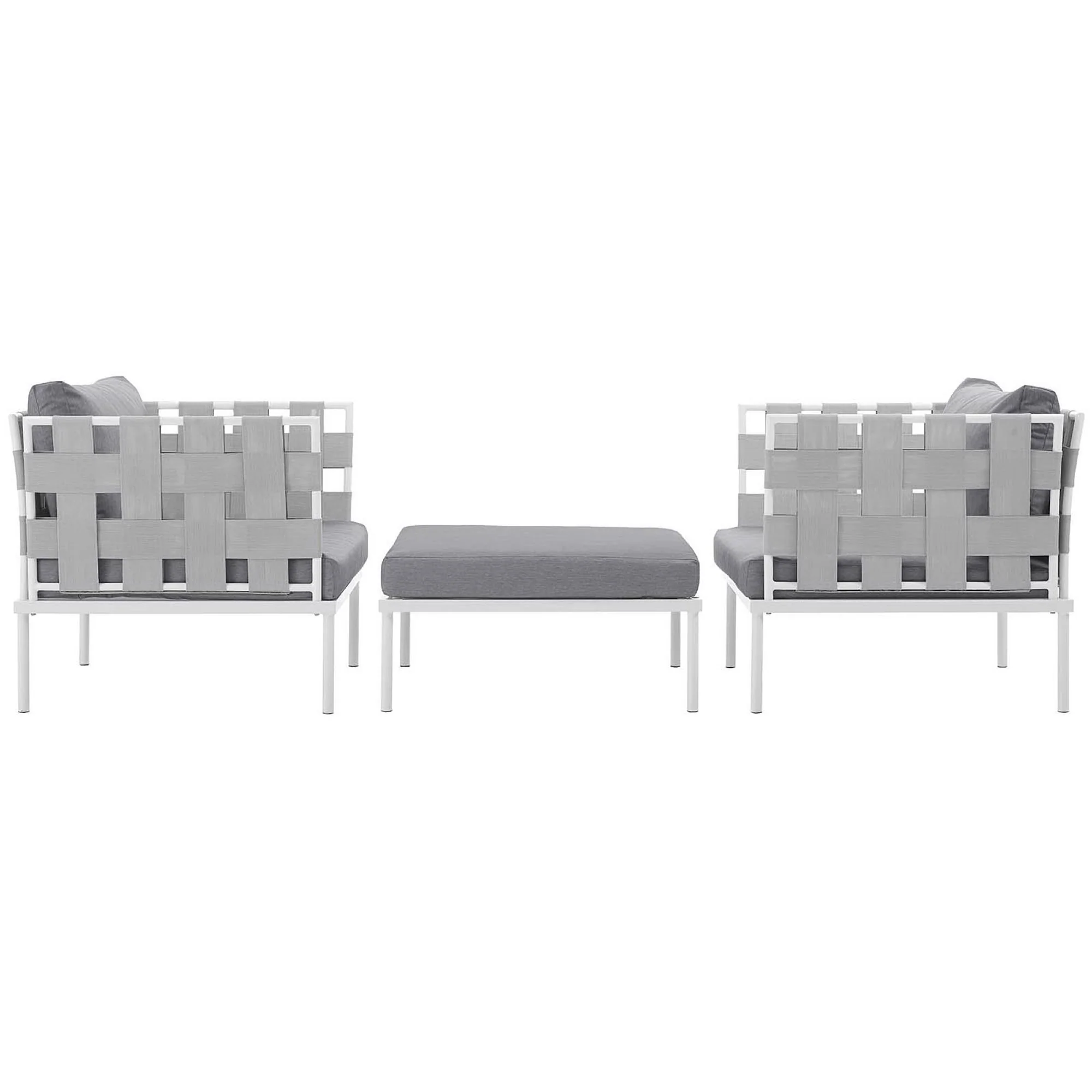 Harmony 3-Piece Outdoor Patio Aluminum Sectional Sofa Set by Modway - Image 4