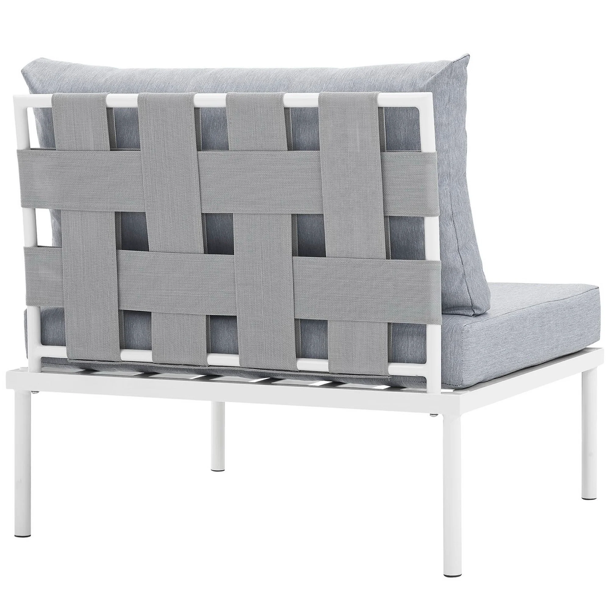 Harmony Armless Outdoor Patio Aluminum Chair by Modway - Image 3