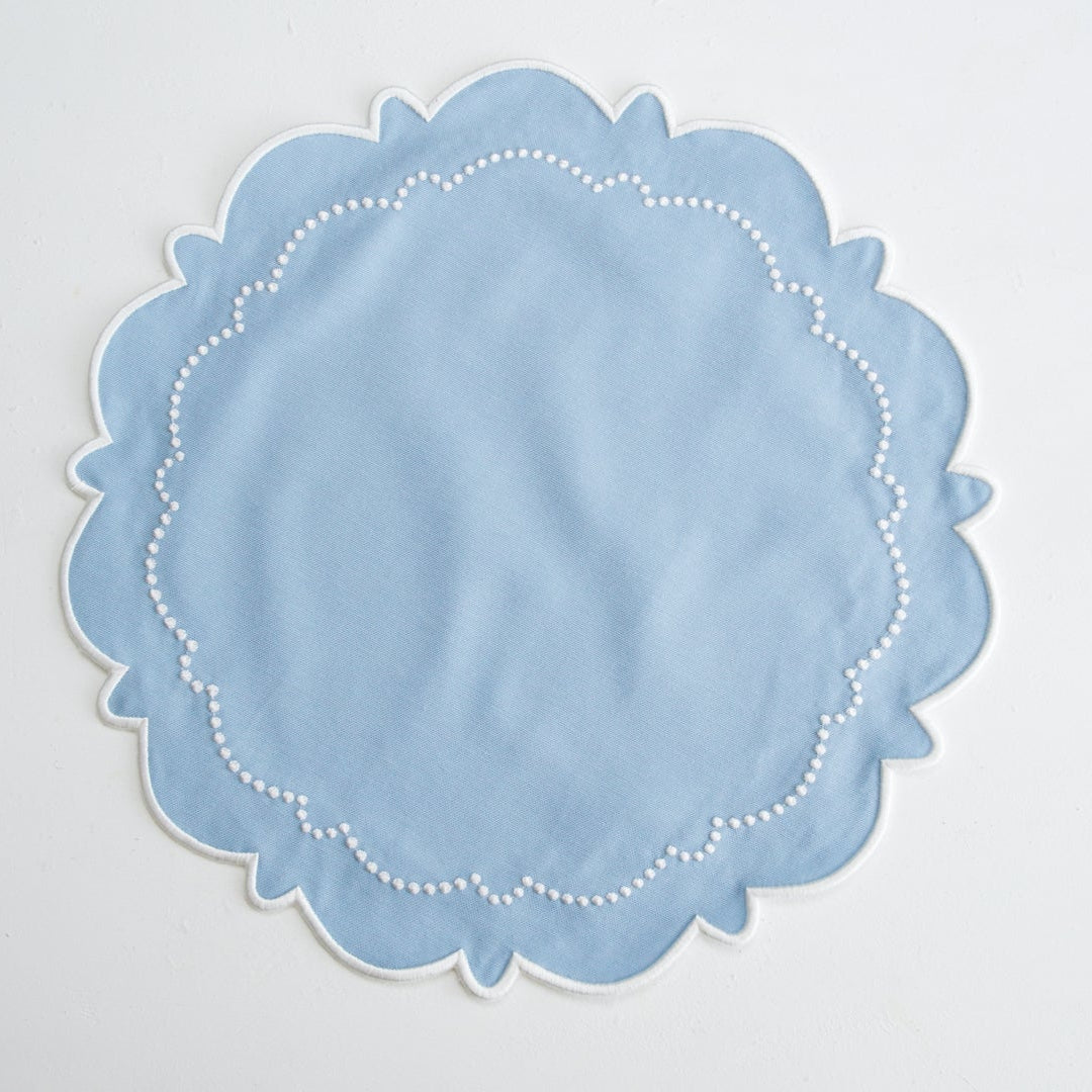 Harmony Blue Round Fabric Placemats - Image 2