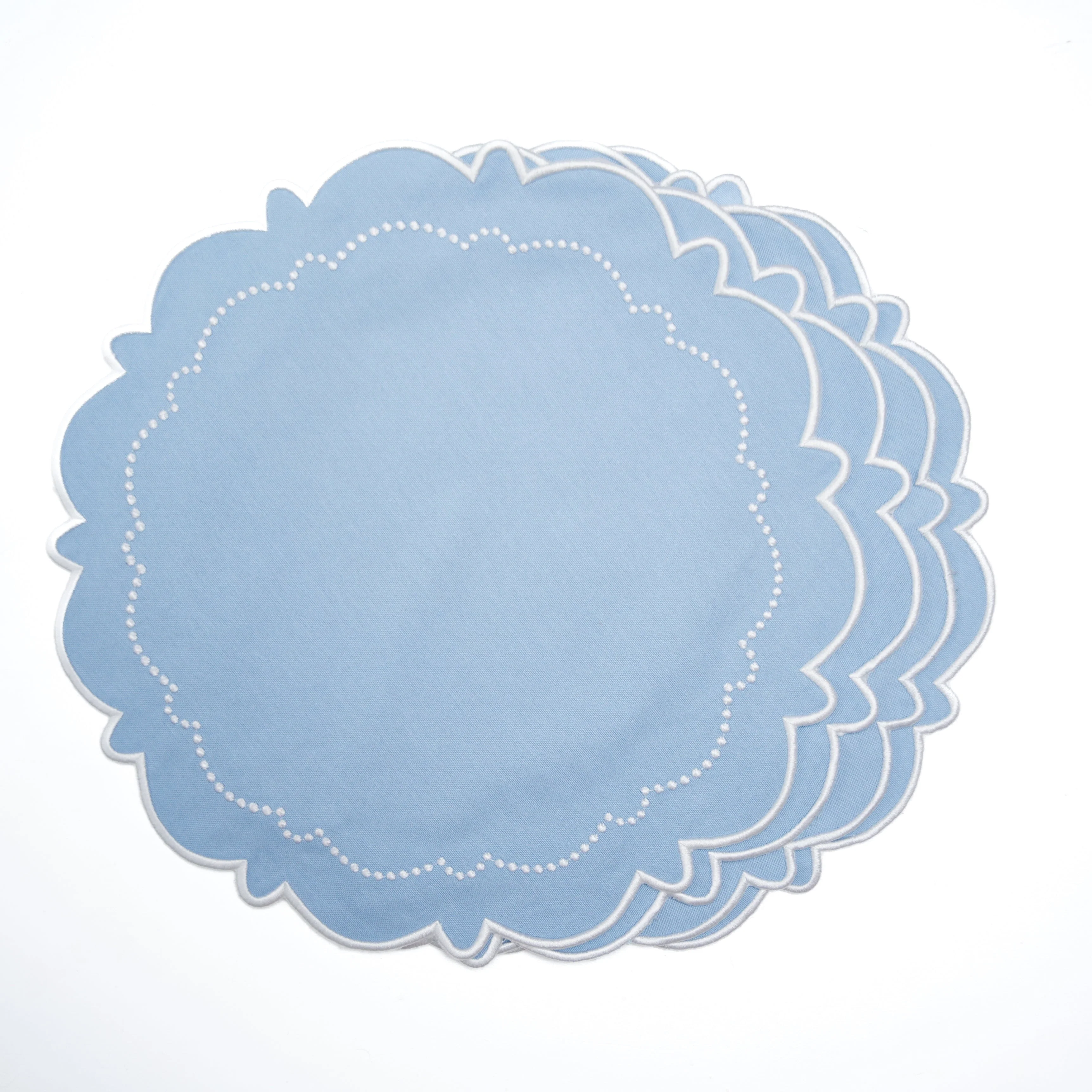 Harmony Blue Round Fabric Placemats - Image 6