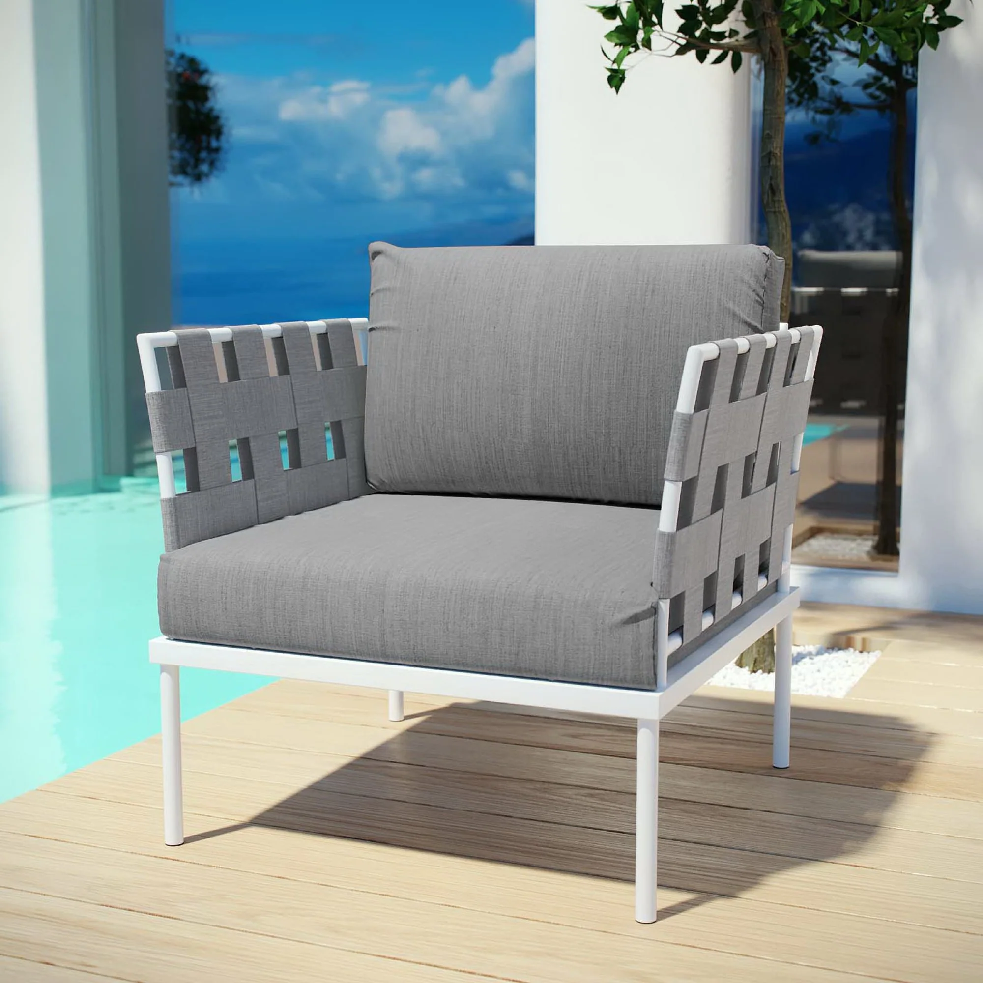 Harmony Outdoor Patio Aluminum Armchair by Modway - Image 5