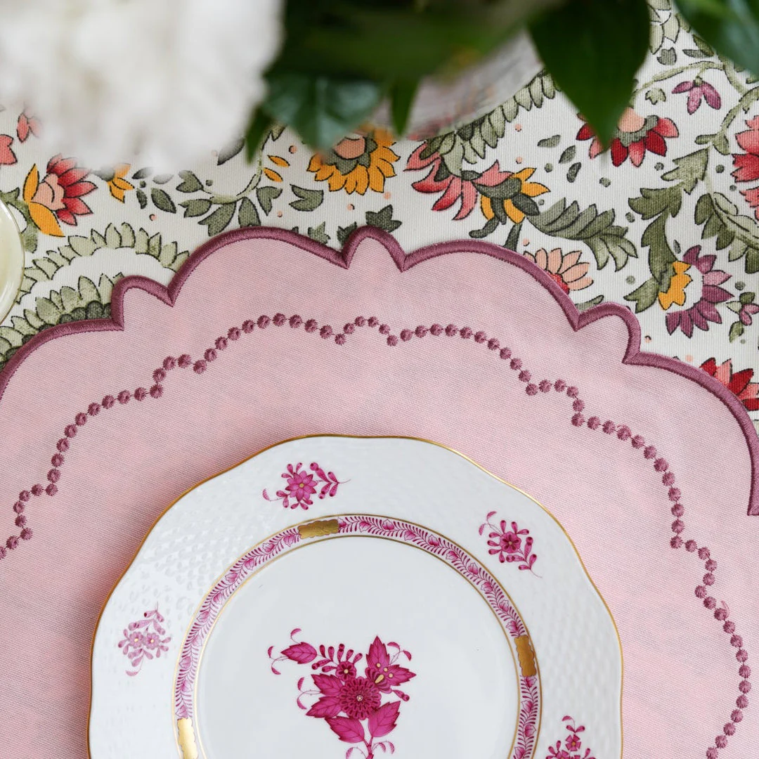 HARMONY PINK ROUND FABRIC PLACEMAT - Image 3