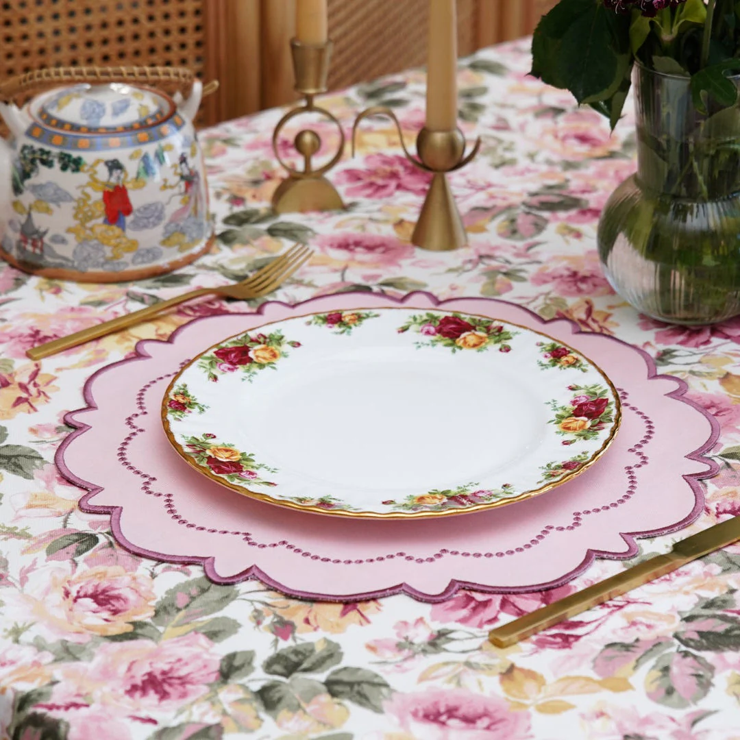 HARMONY PINK ROUND FABRIC PLACEMAT - Image 4
