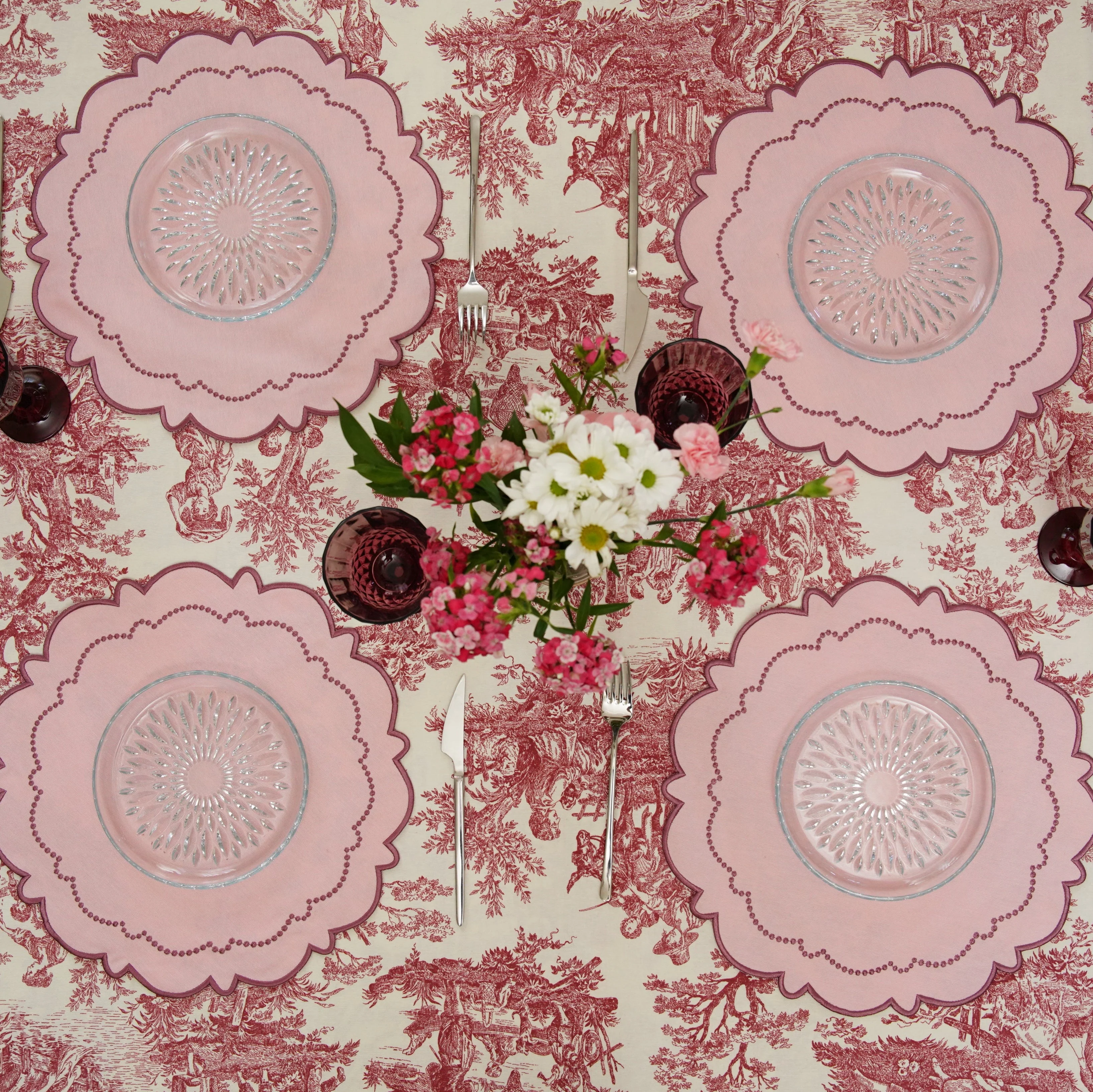 HARMONY PINK ROUND FABRIC PLACEMAT - Image 7
