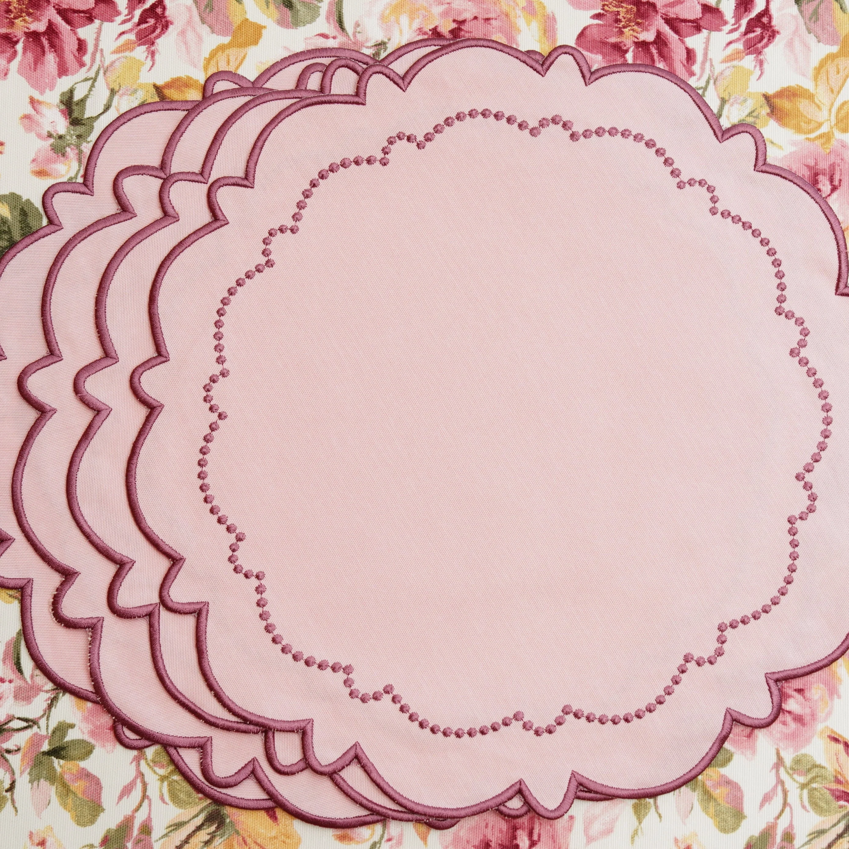 HARMONY PINK ROUND FABRIC PLACEMAT - Image 8