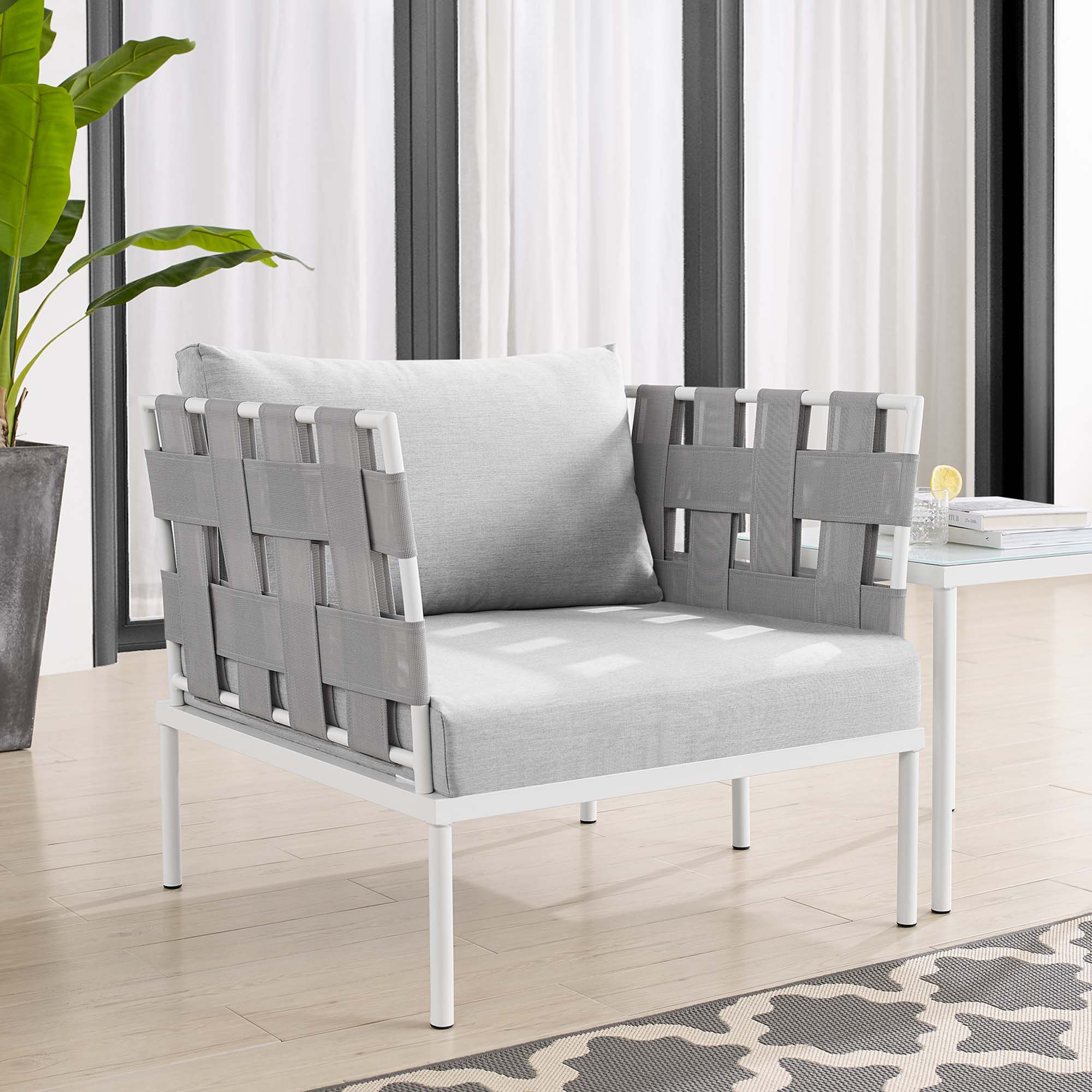 Harmony Sunbrella� Outdoor Patio Aluminum Armchair by Modway - Image 6