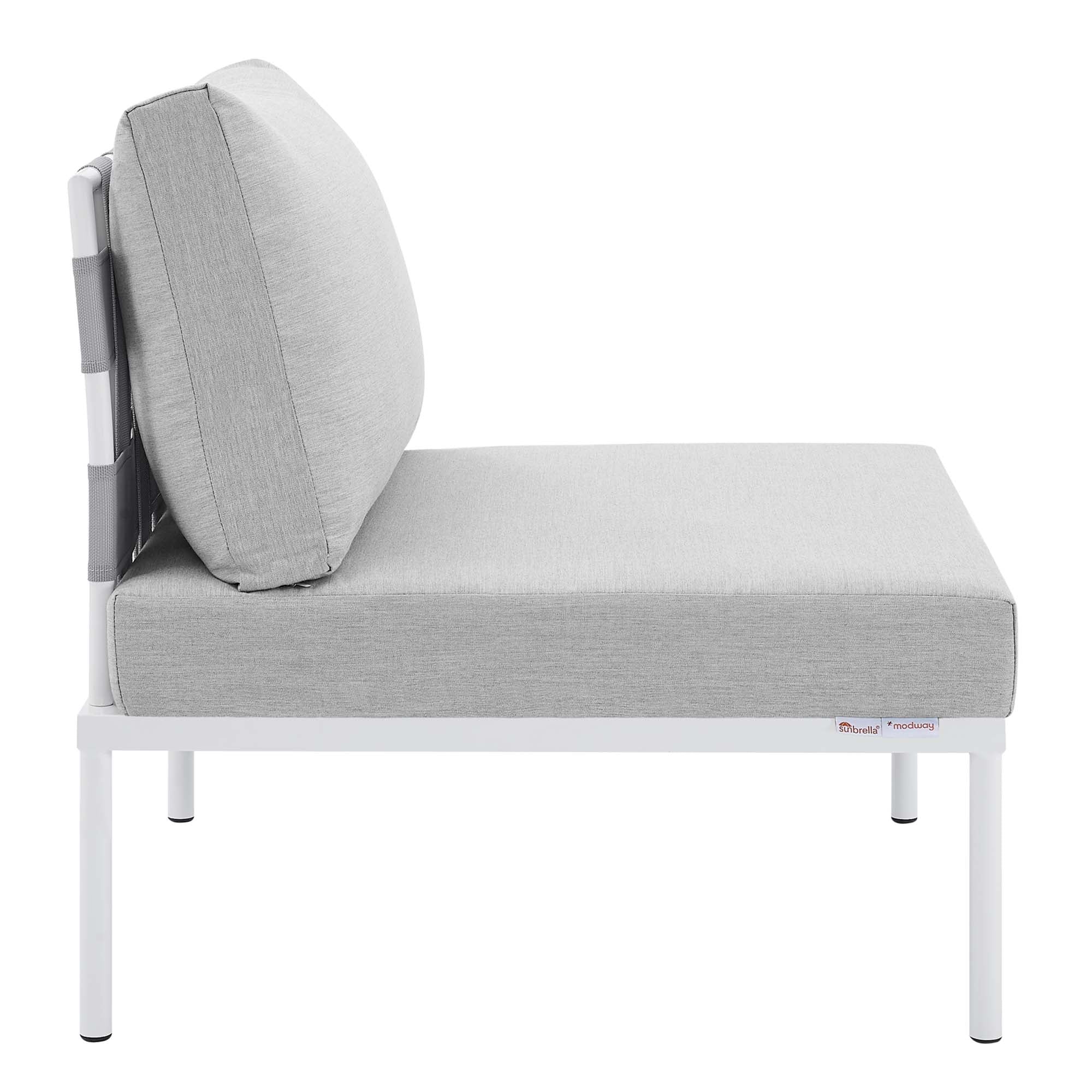 Harmony Sunbrella Outdoor Patio Aluminum Armless Chair by Modway - Image 2