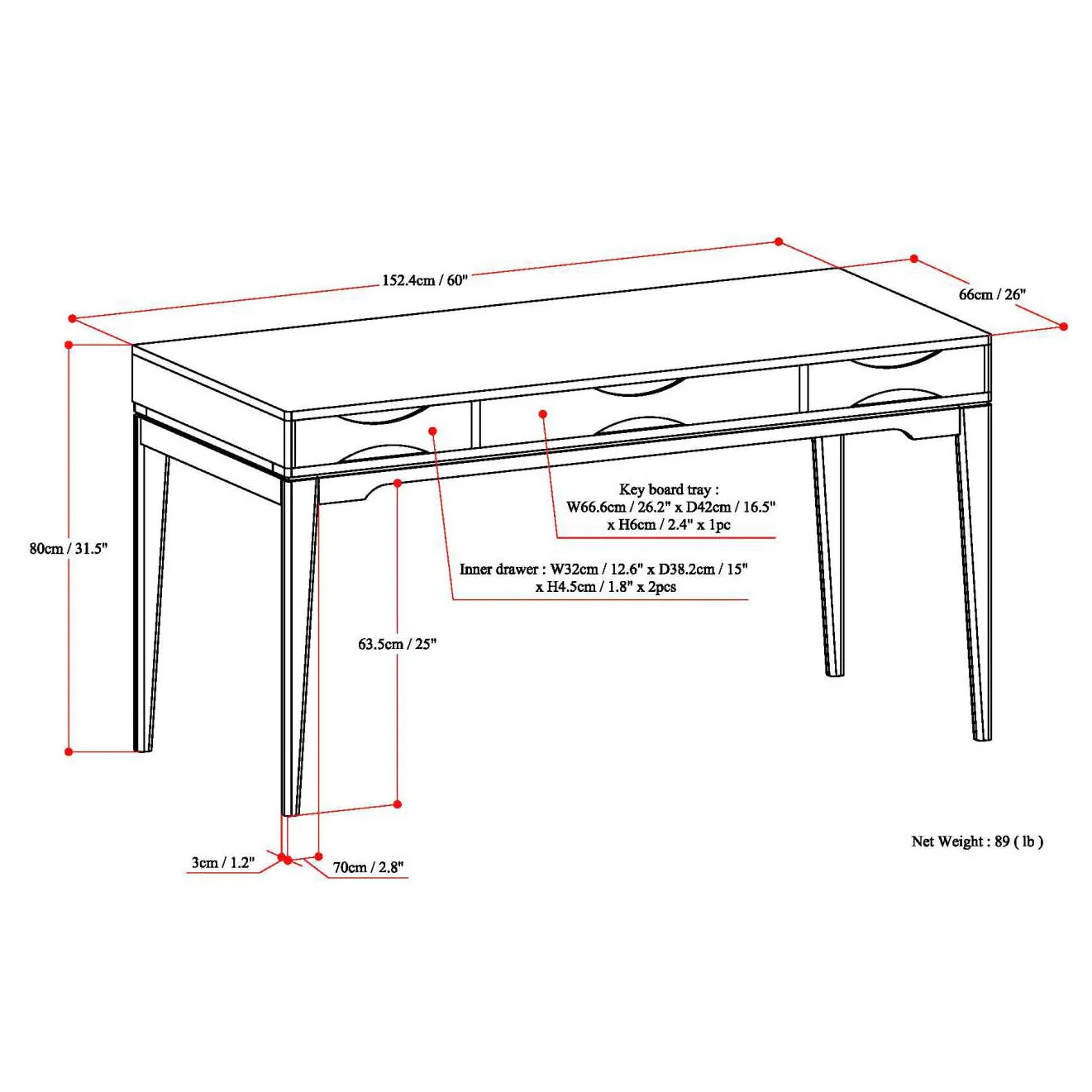 Harper Desk - Black - Image 6