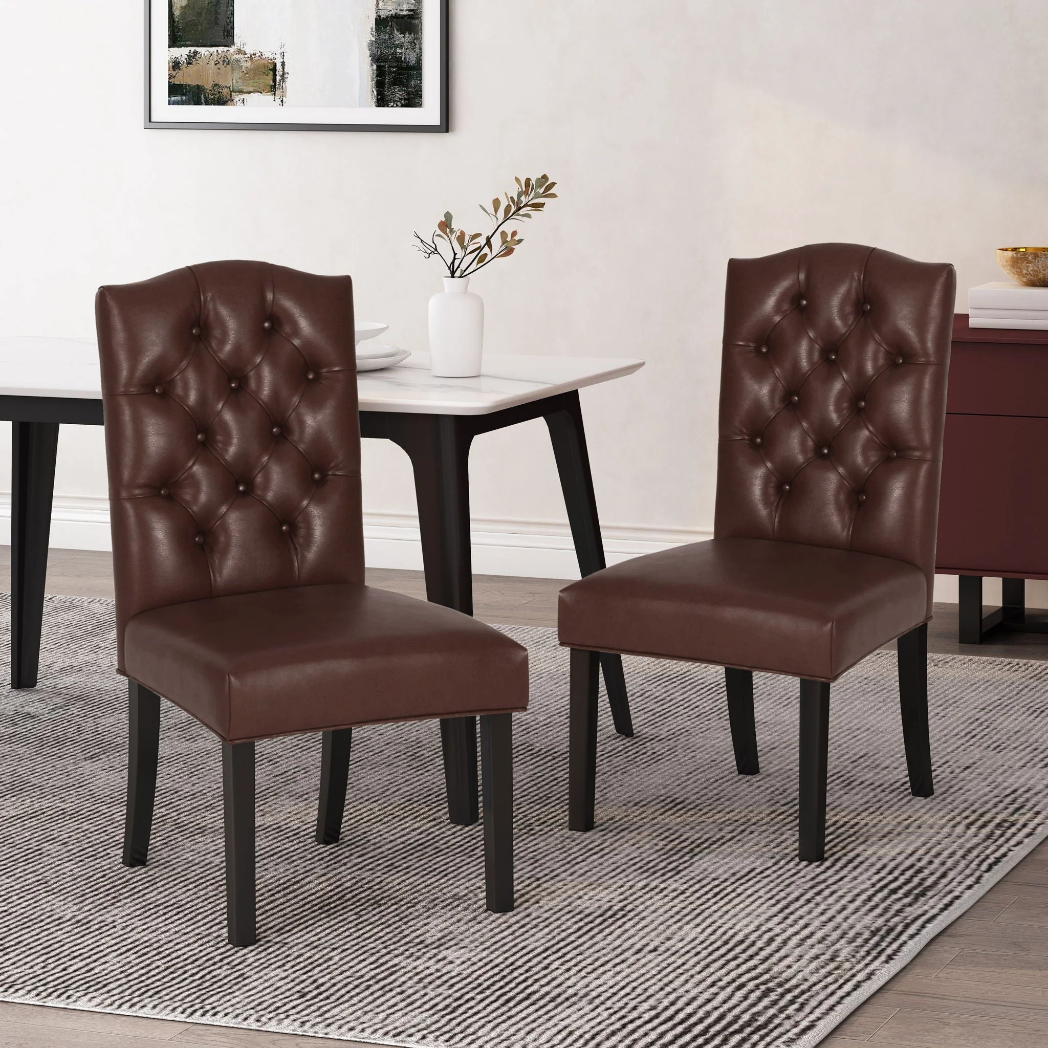Harriet - Tufted Dining Chair With Button Tufting And Diamond Stitching - Image 3