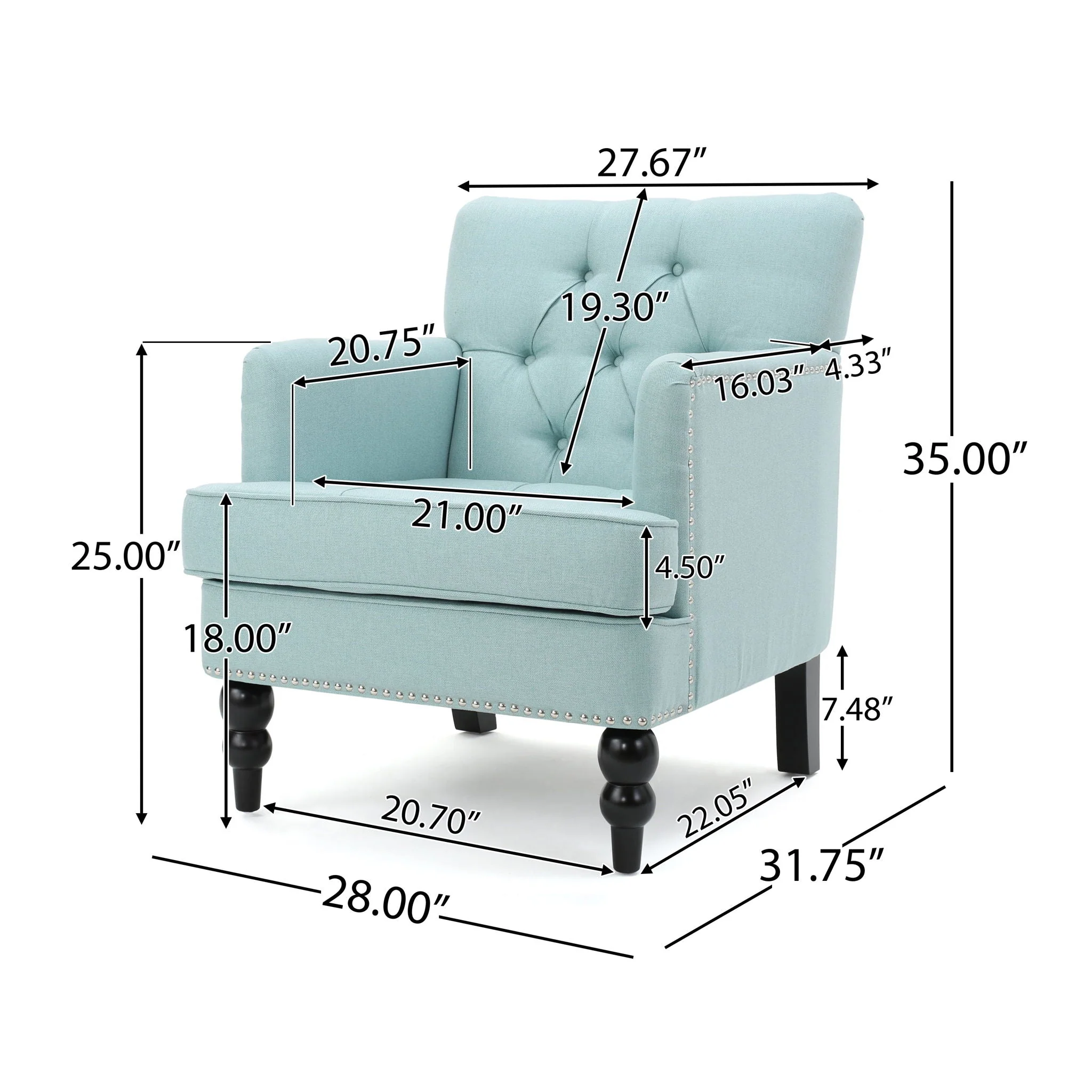 Harrison - Tufted Club Chair With Button Tufted Back And Birch Wood Legs - Image 5
