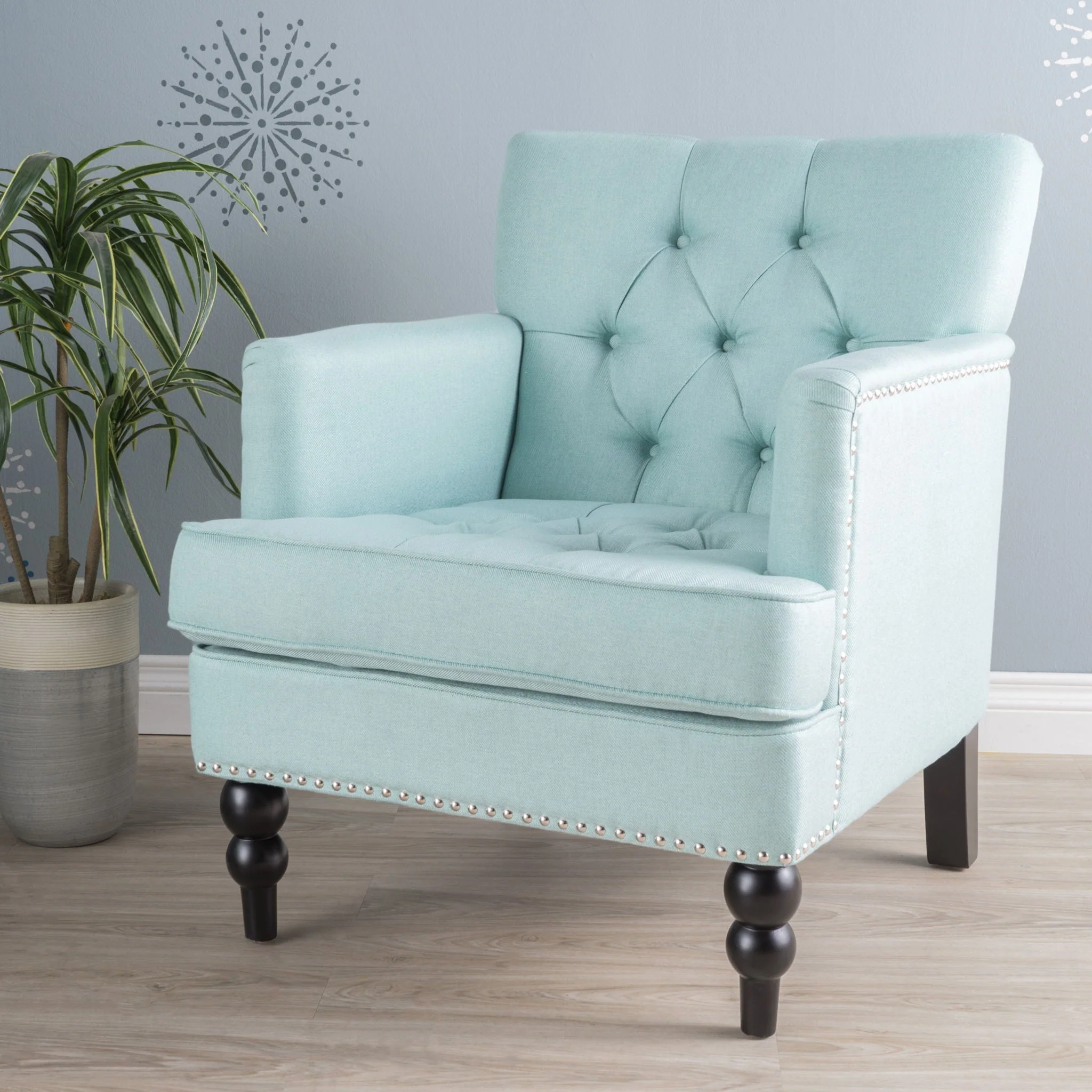 Harrison - Tufted Club Chair With Button Tufted Back And Birch Wood Legs - Image 6