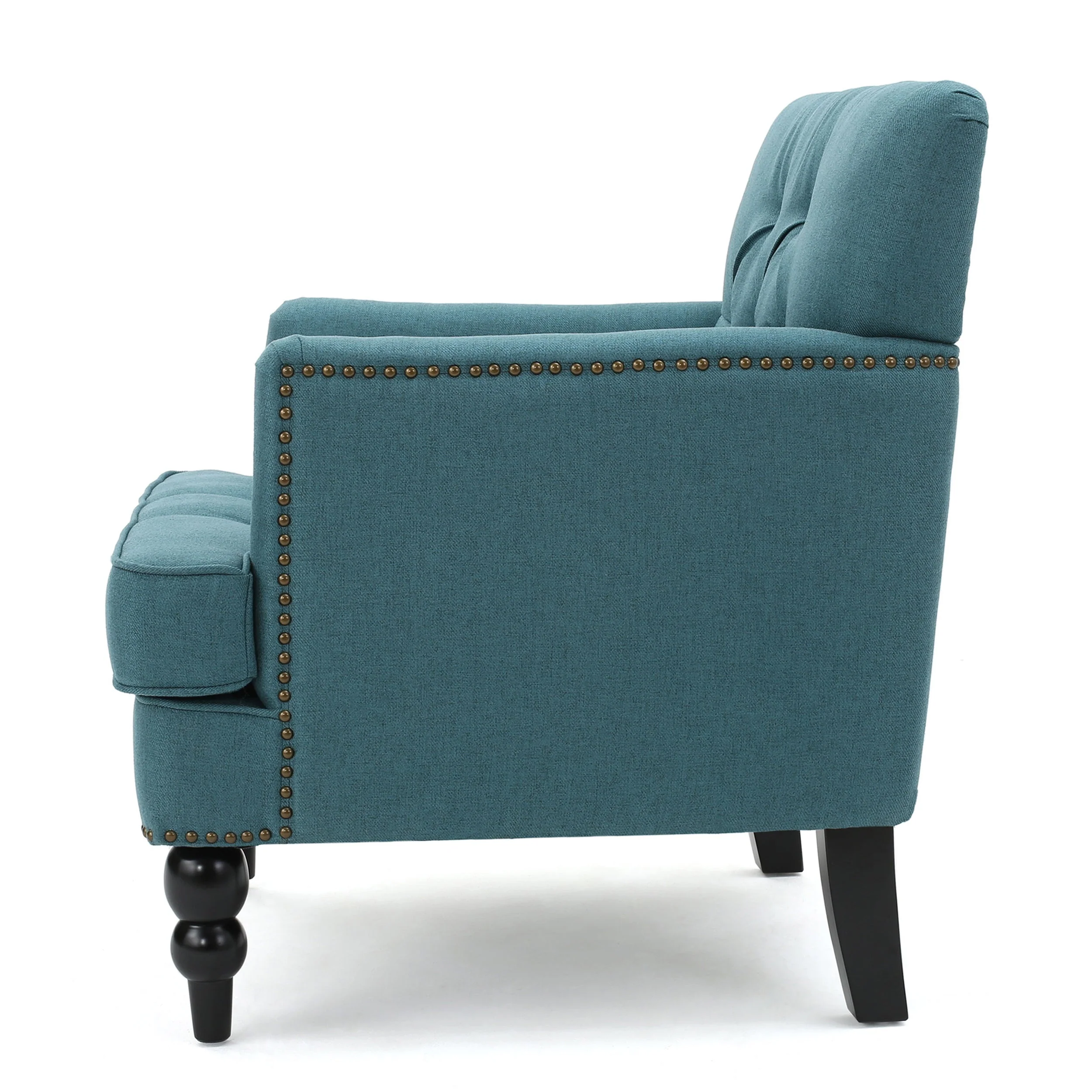 Harrison Tufted Club Chair with Plush Cushion and Studded Trim - Image 7