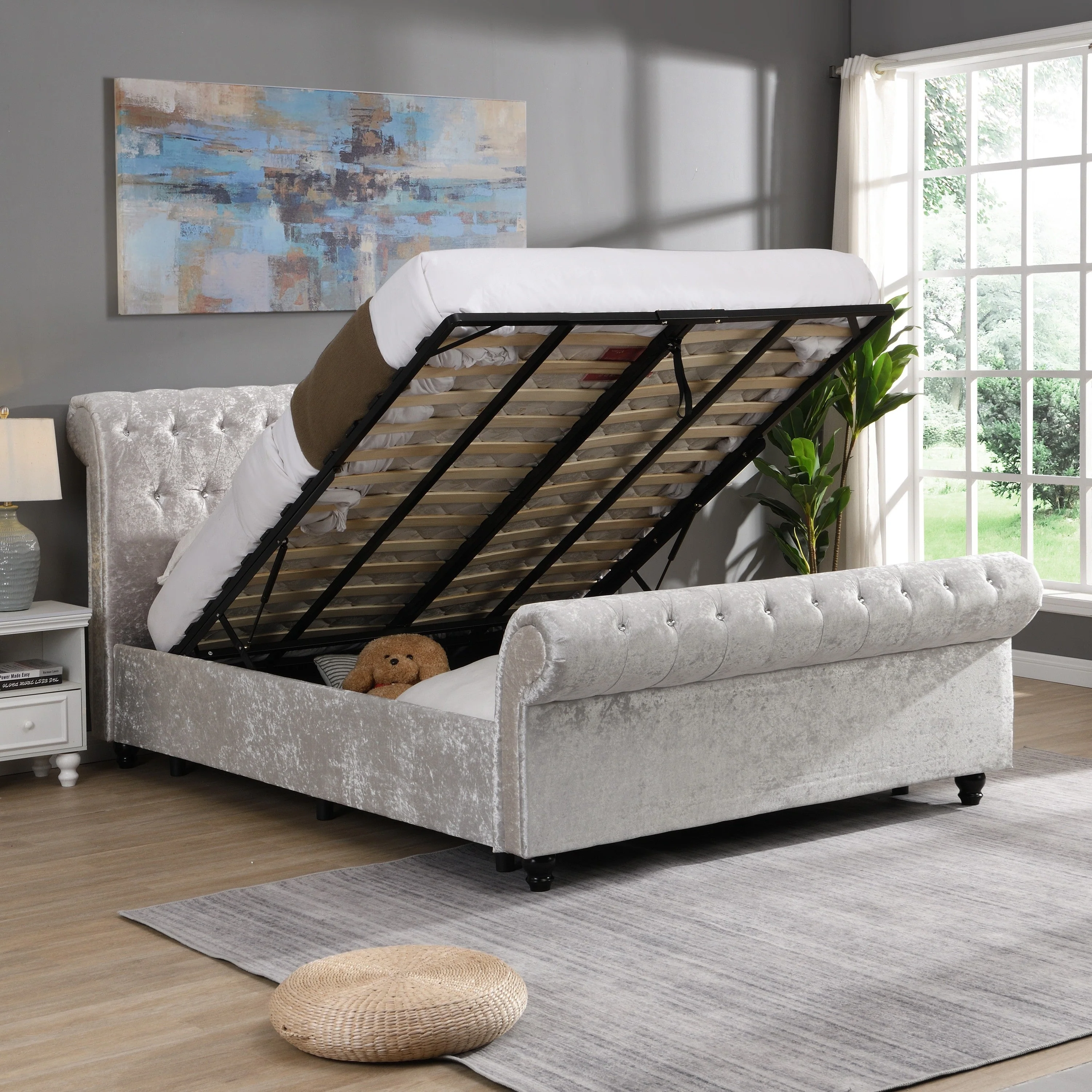 Hartfried Upholstered Queen Storage Bed with Hydraulic Lift - Image 2