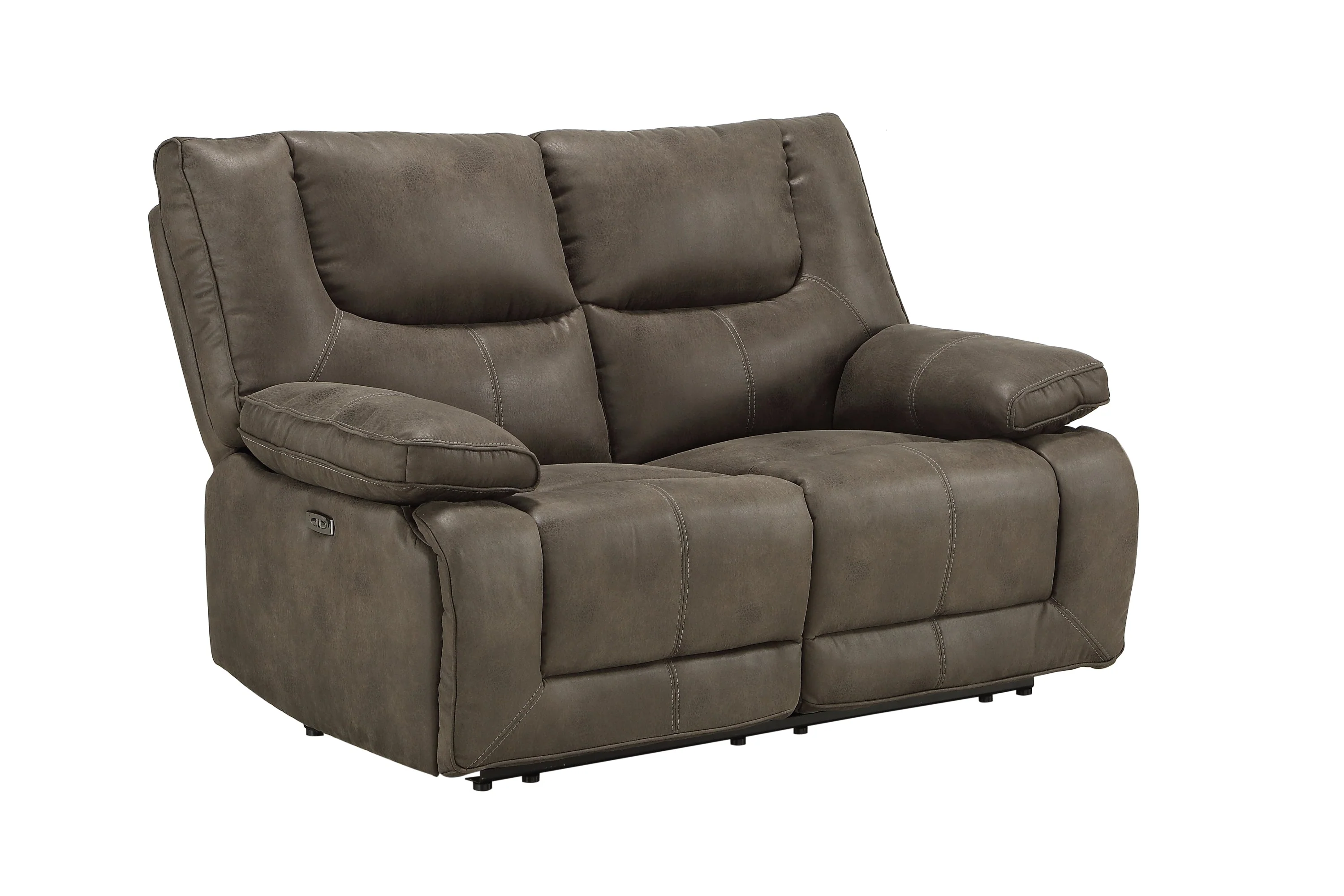 Harumi Gray Fabric Power Motion Loveseat With USB - Image 2