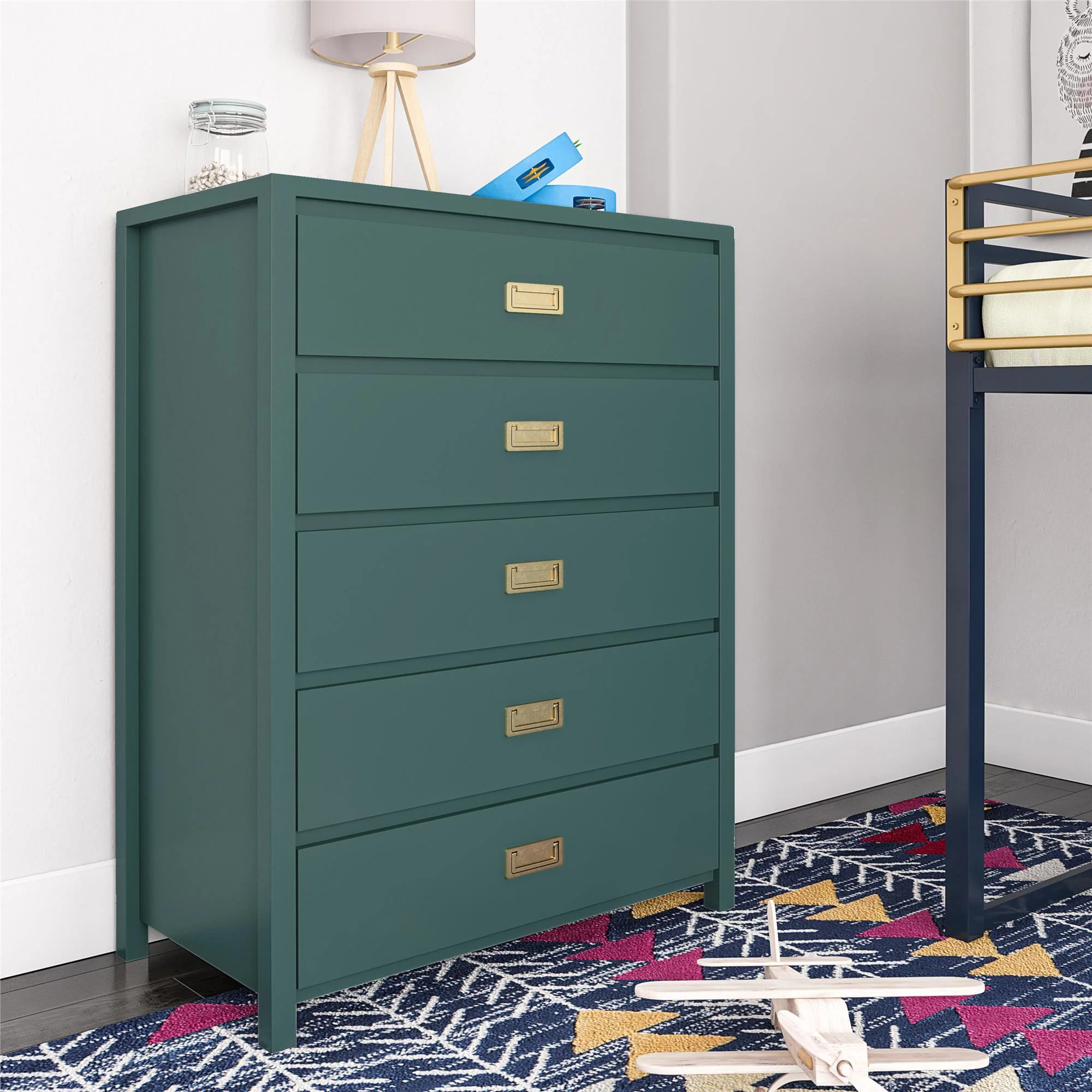 Haven - 5 Drawer Dresser - Dark Green - Image 3