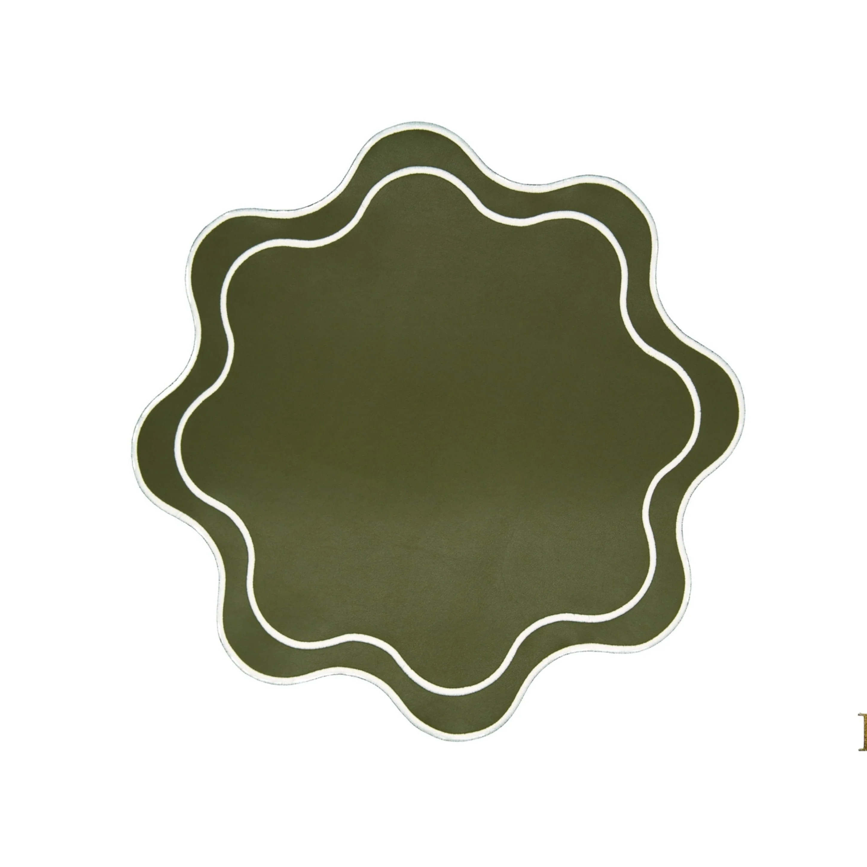 HAVEN DARK GREEN WAVY EDGE FAUX LEATHER PLACEMAT - Image 2