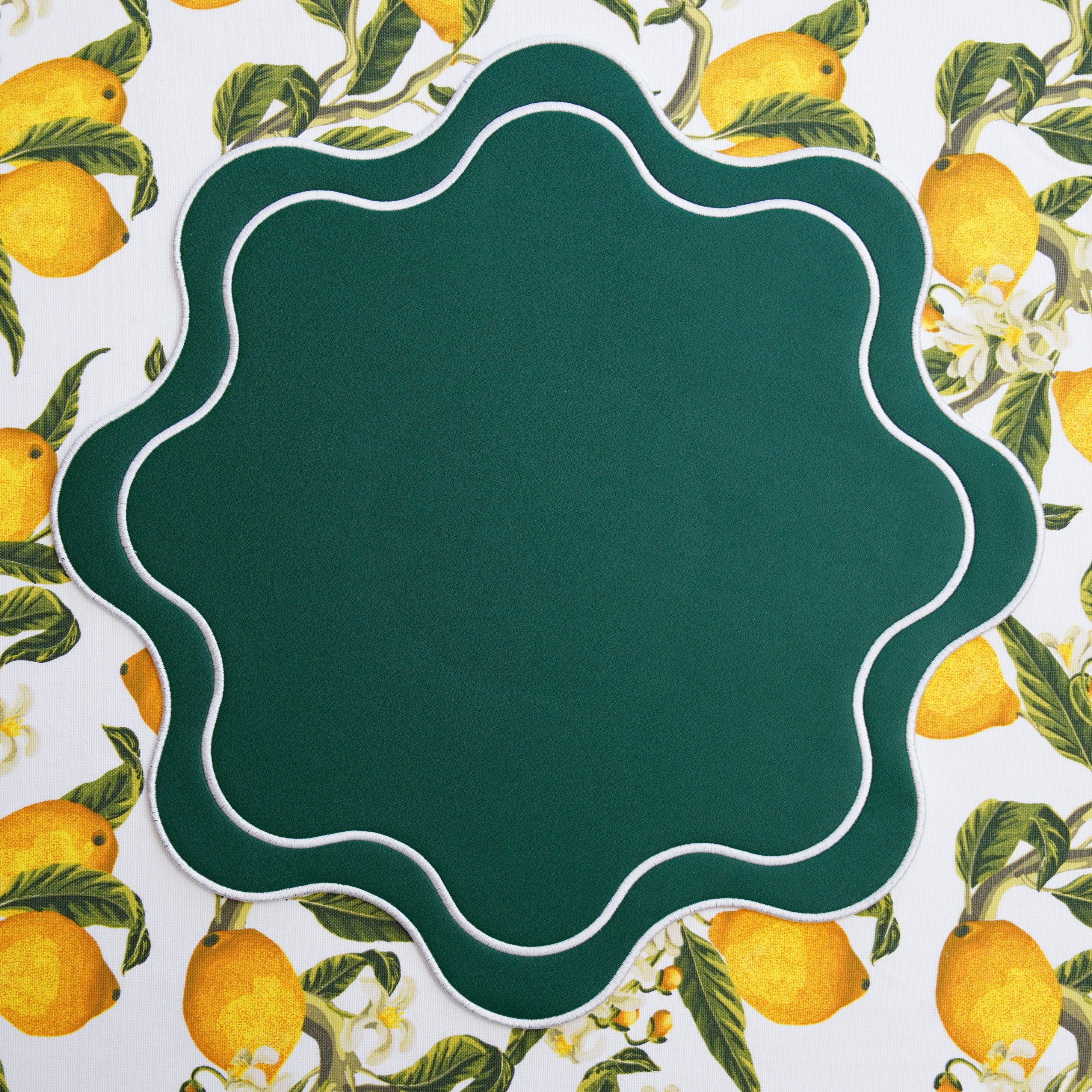 HAVEN GREEN WAVY EDGE FAUX LEATHER PLACEMAT - Image 5