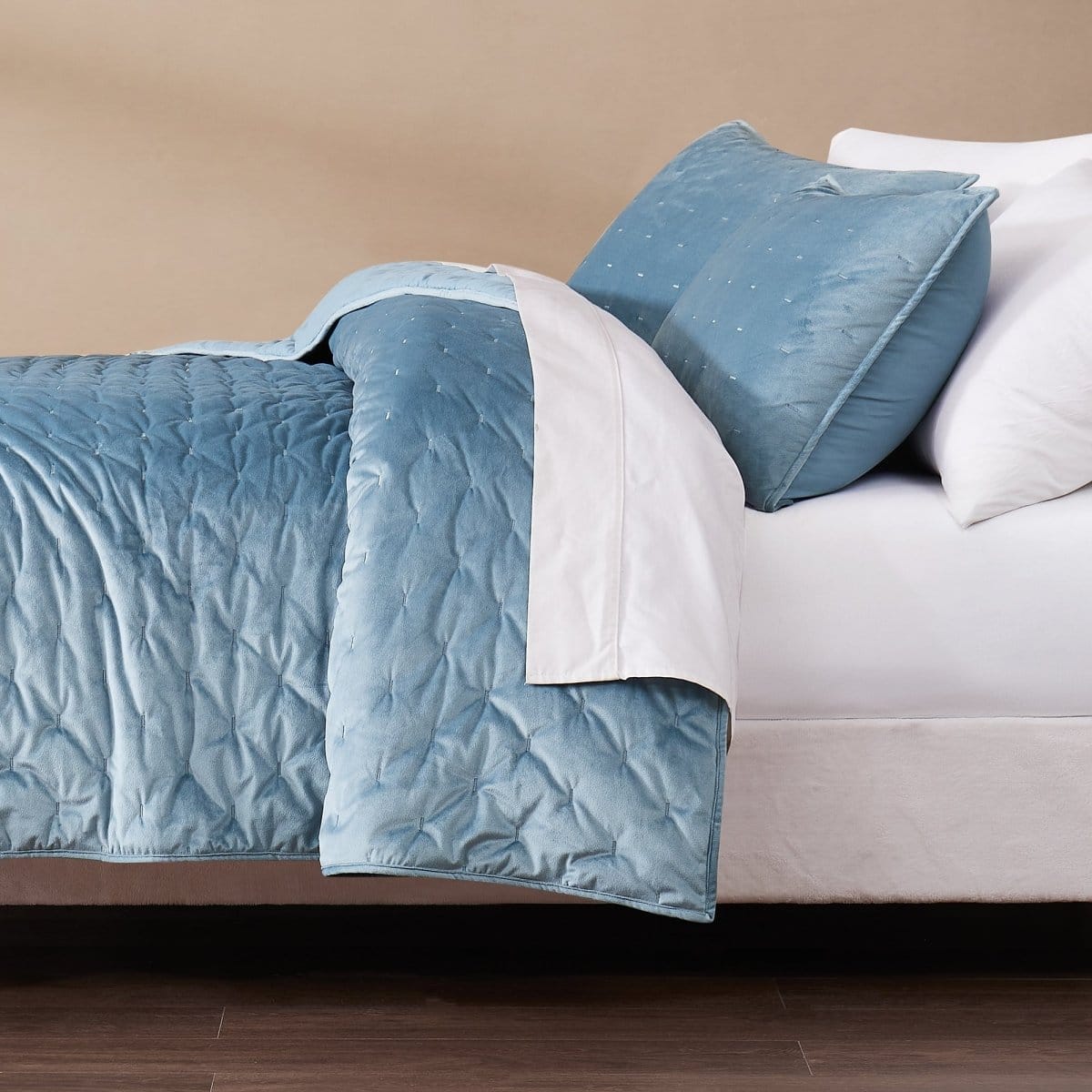 Haven Velvet Embroidered Stitch Cozy Super Soft Quilt 3 Piece Set - Image 12