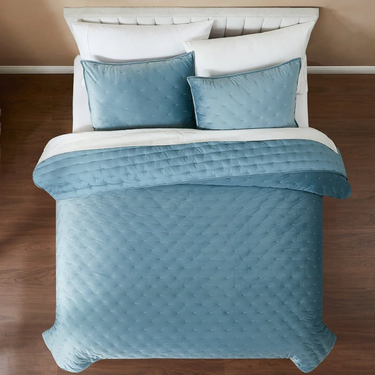 Haven Velvet Embroidered Stitch Cozy Super Soft Quilt 3 Piece Set - Image 13
