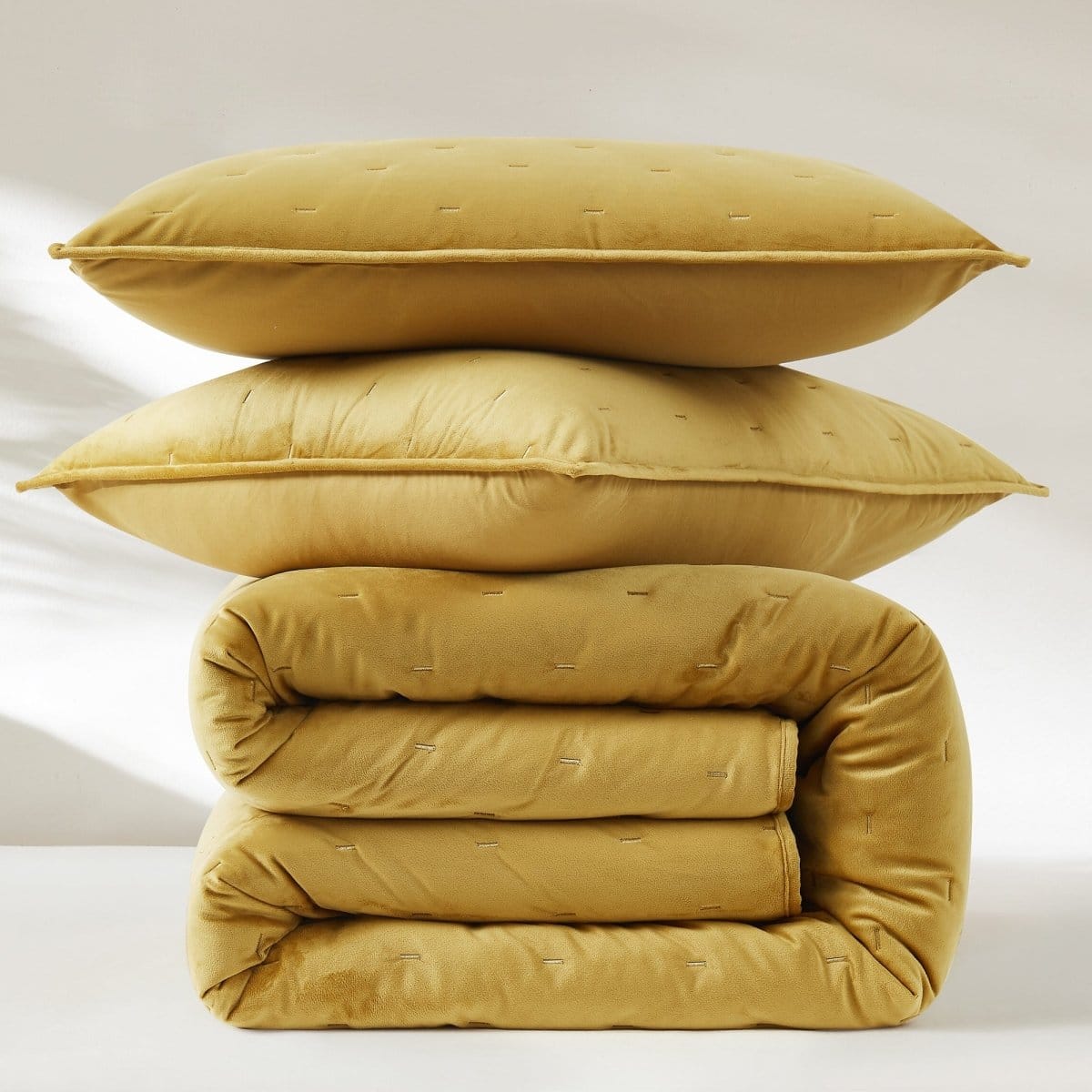 Haven Velvet Embroidered Stitch Cozy Super Soft Quilt 3 Piece Set - Image 23