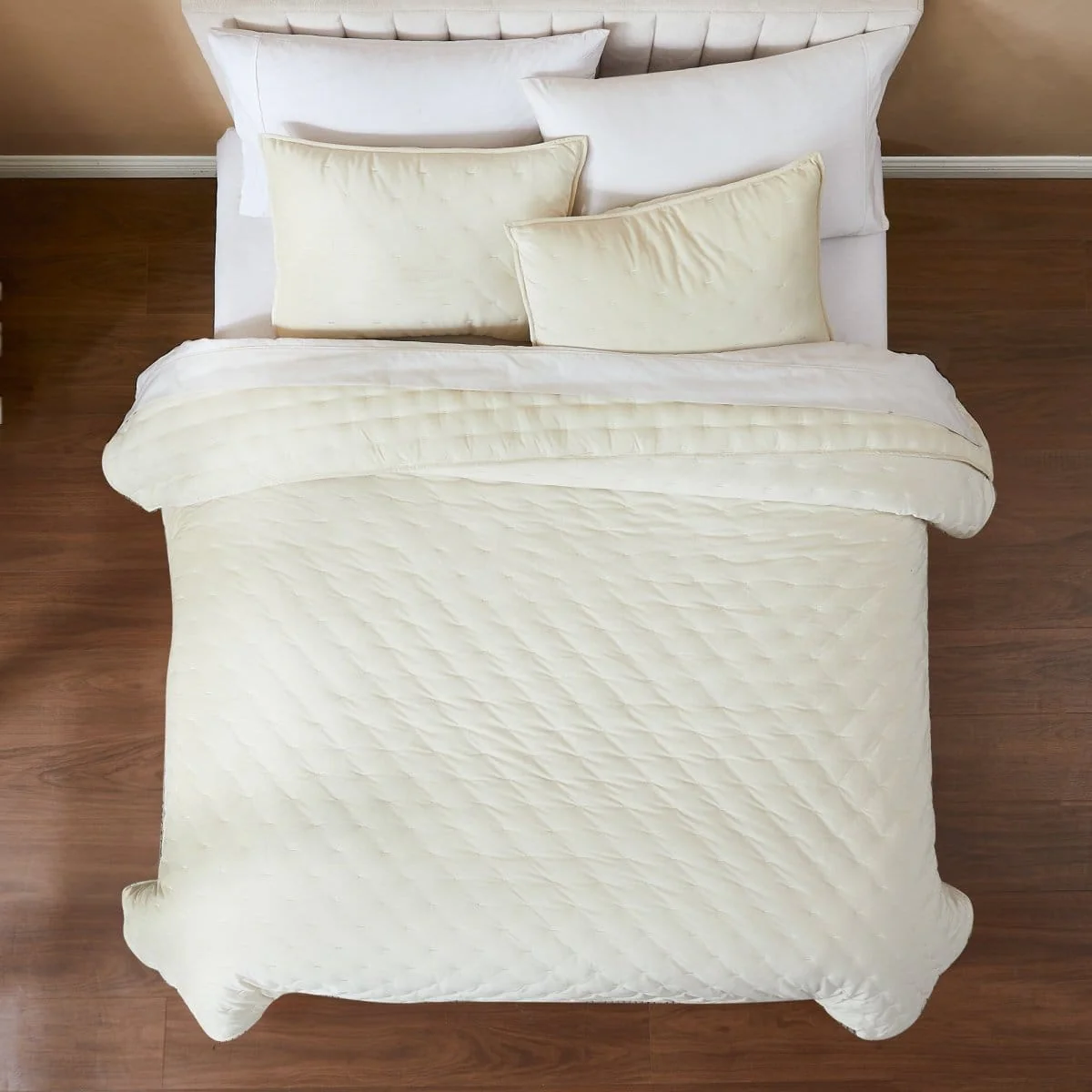 Haven Velvet Embroidered Stitch Cozy Super Soft Quilt 3 Piece Set - Image 3