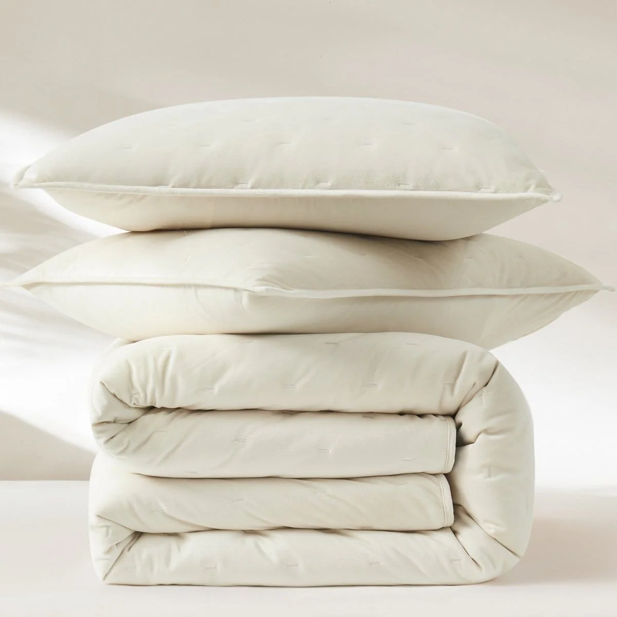 Haven Velvet Embroidered Stitch Cozy Super Soft Quilt 3 Piece Set - Image 5