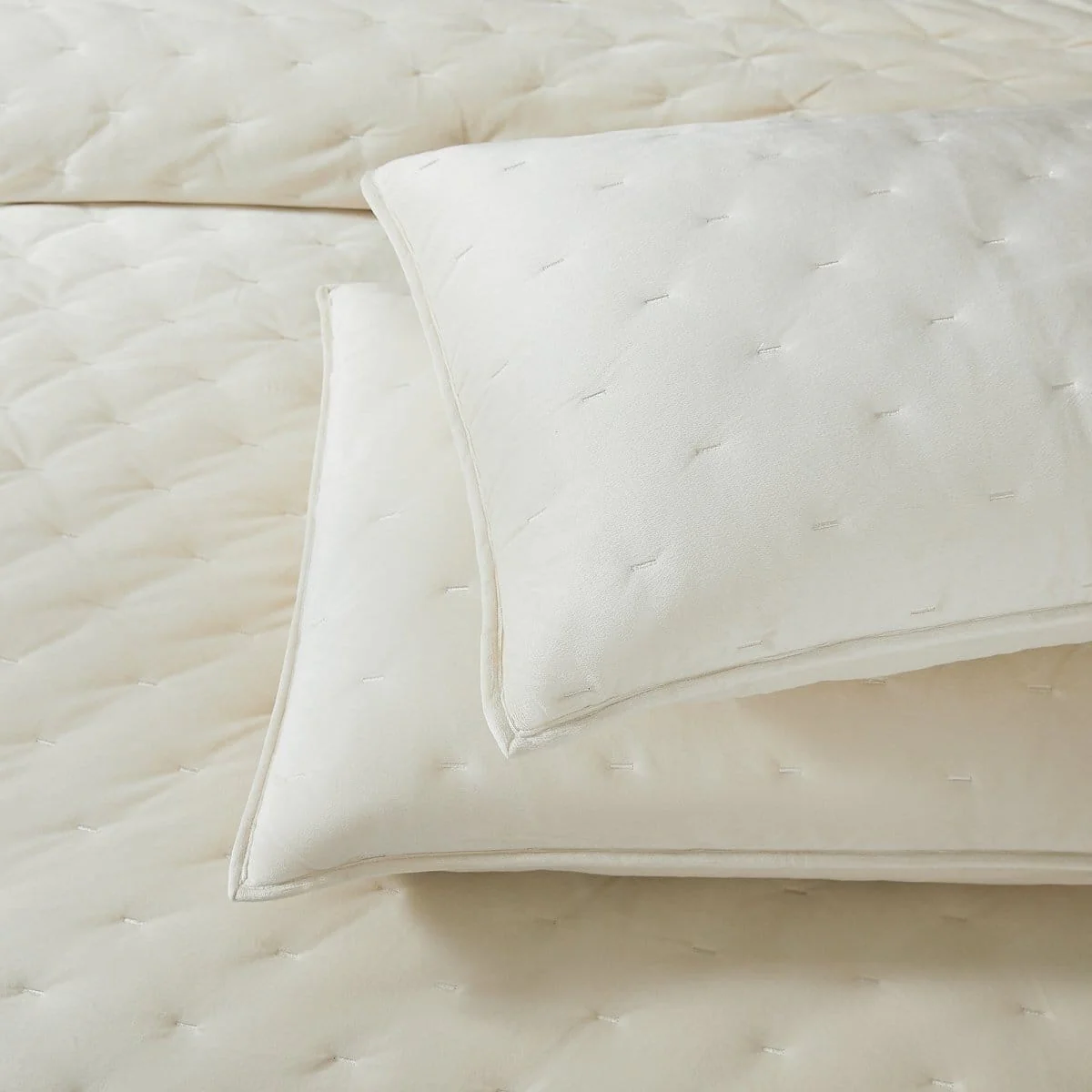 Haven Velvet Embroidered Stitch Cozy Super Soft Quilt 3 Piece Set - Image 9