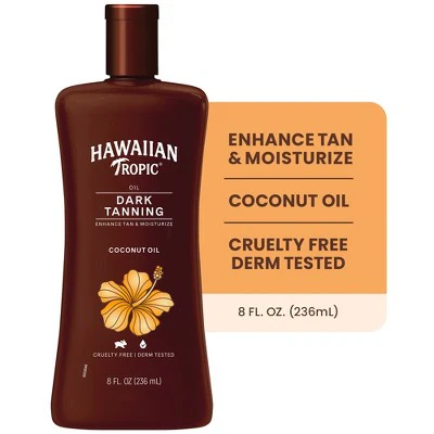 Hawaiian Tropic Dark Tanning Oil 8oz - Imperfect Container - Image 2