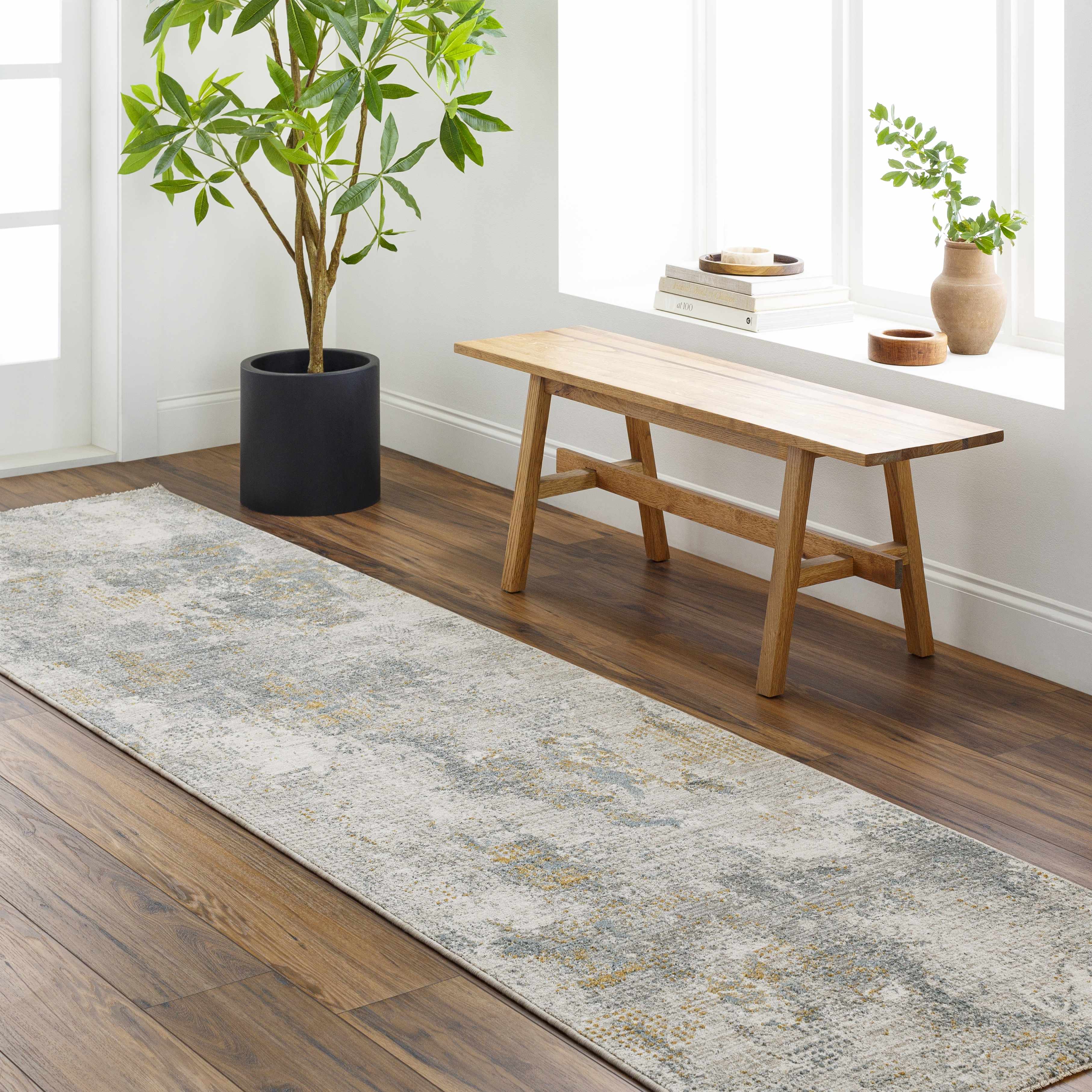 Haydn Rock Pattern Rug with Fringes - Image 4