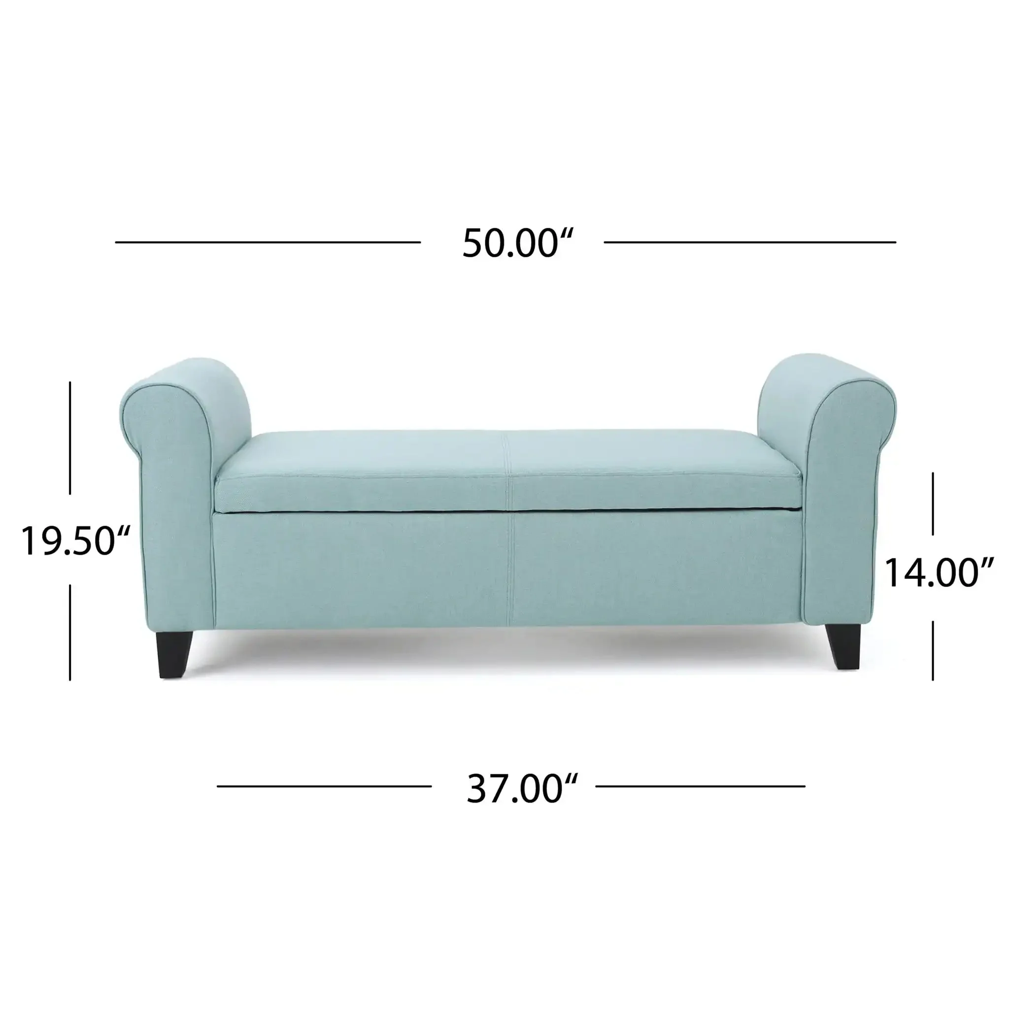Hayes - Armed Storage Bench With Rolled Arms And Button Tufting - Image 4