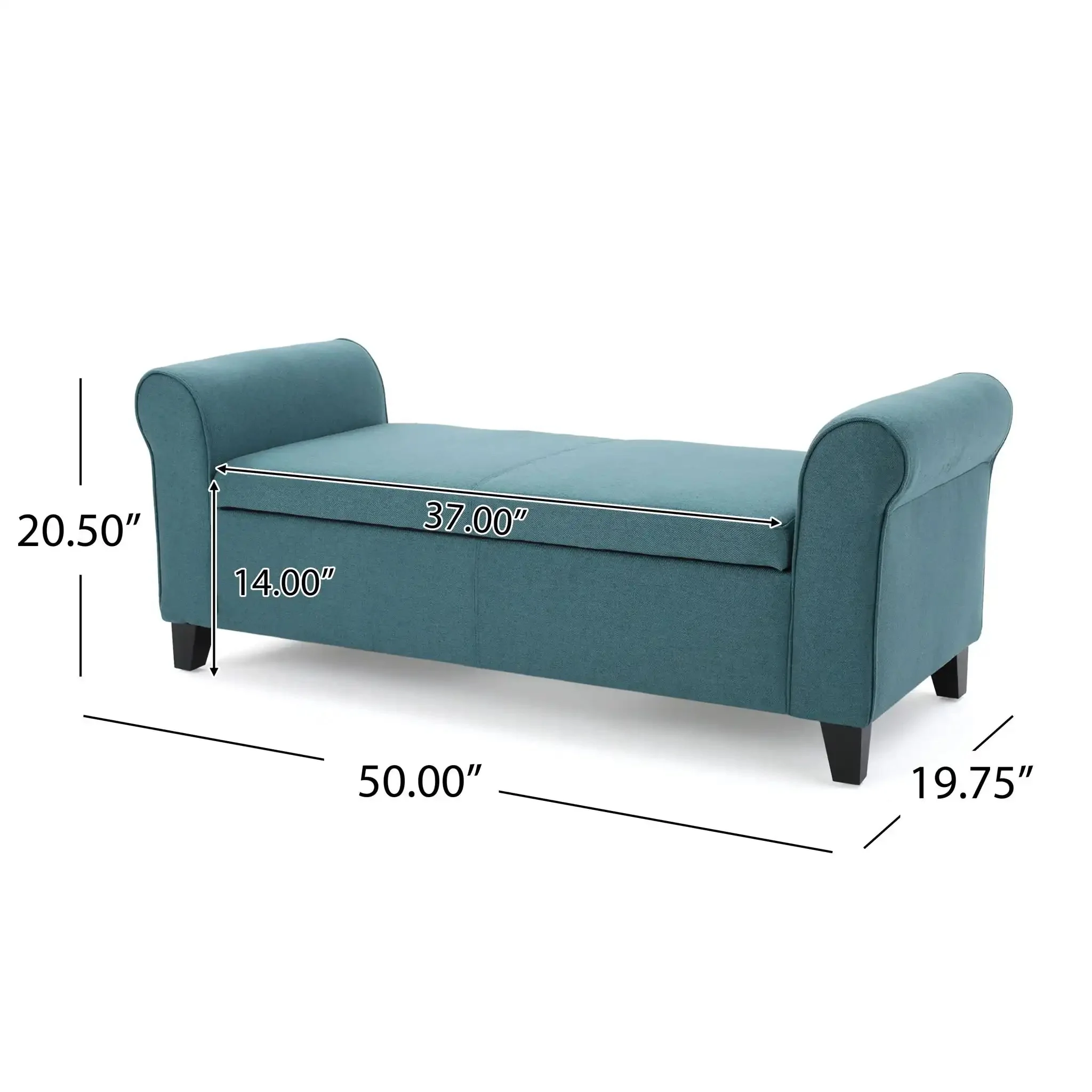 Hayes - Armed Storage Bench With Rolled Arms And Button Tufting - Image 8