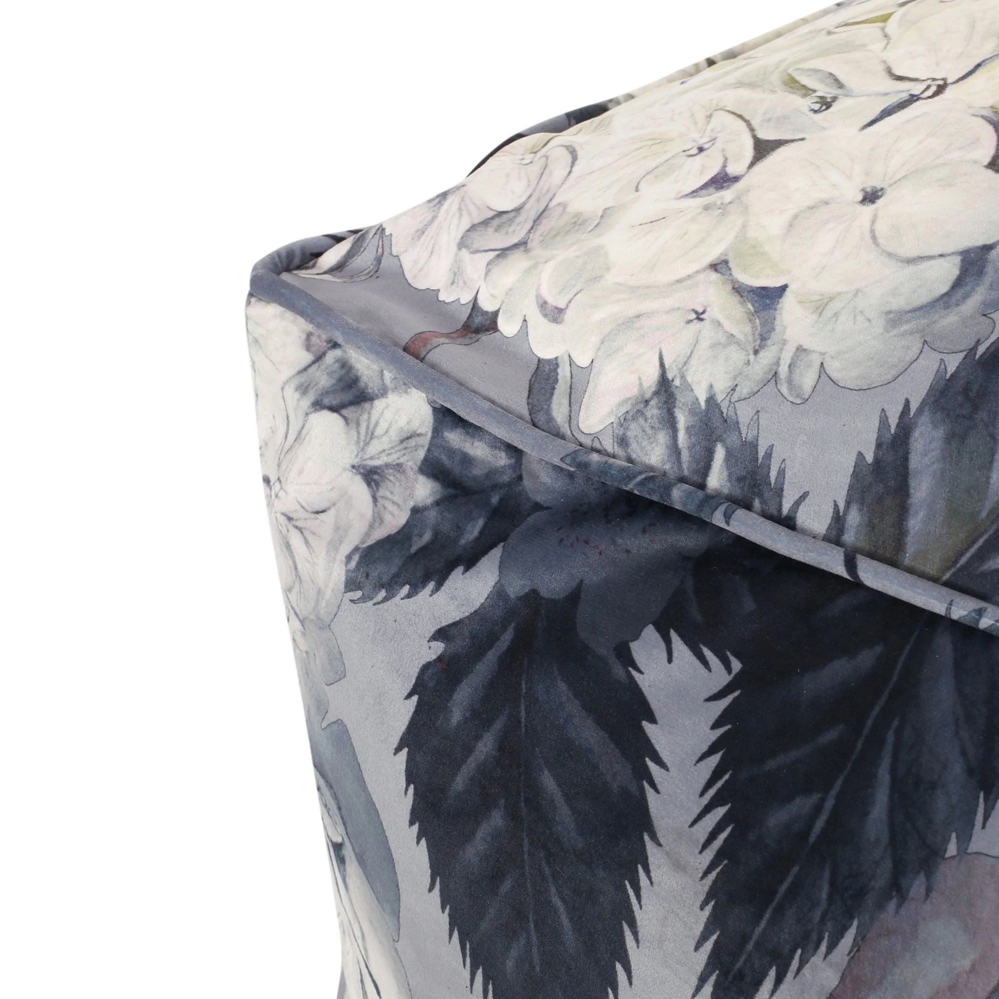 Hazel - Large Square Pouf With Flower Print - Image 10